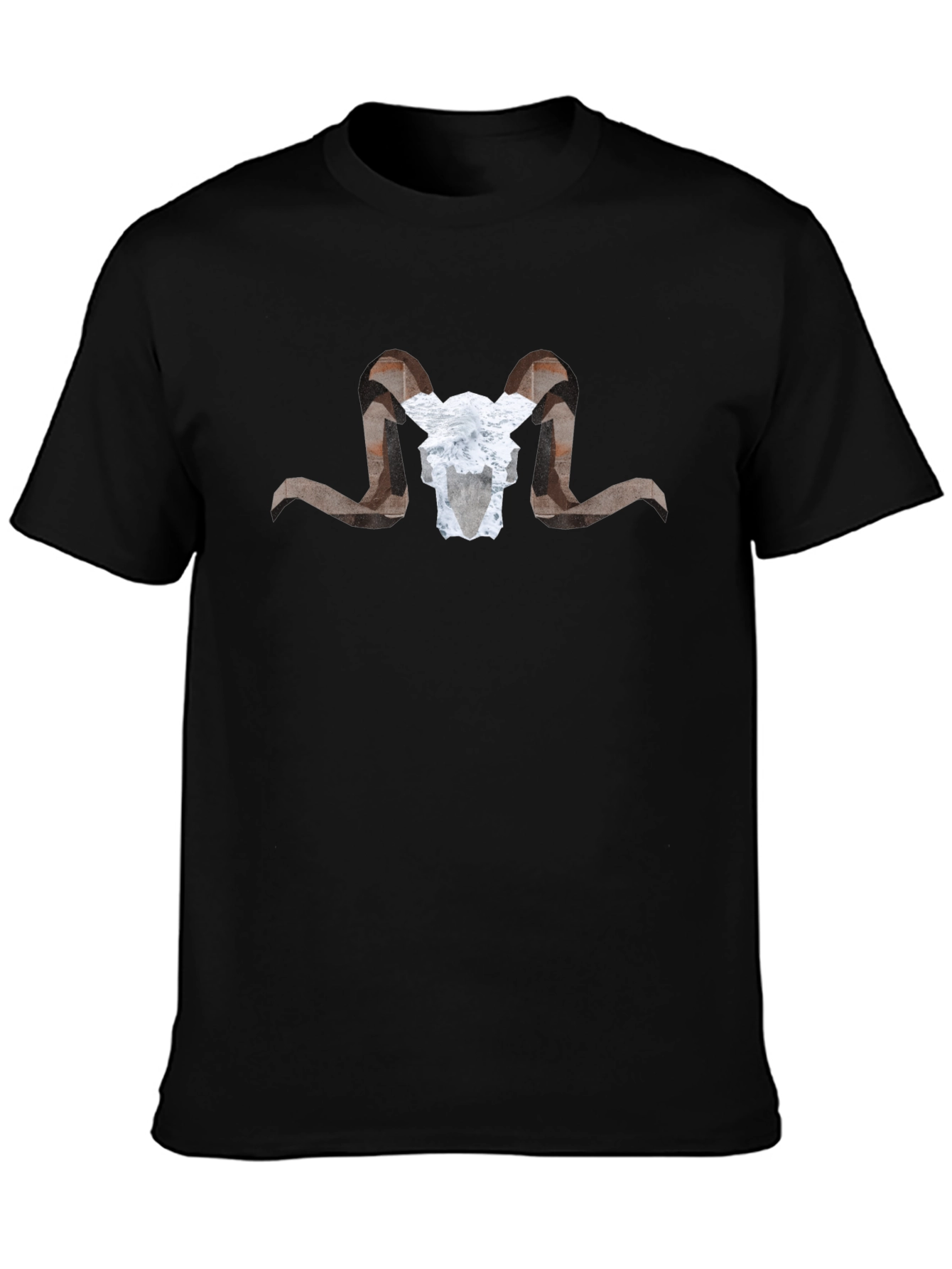 Geometric Ram Skull Graphic T-Shirt