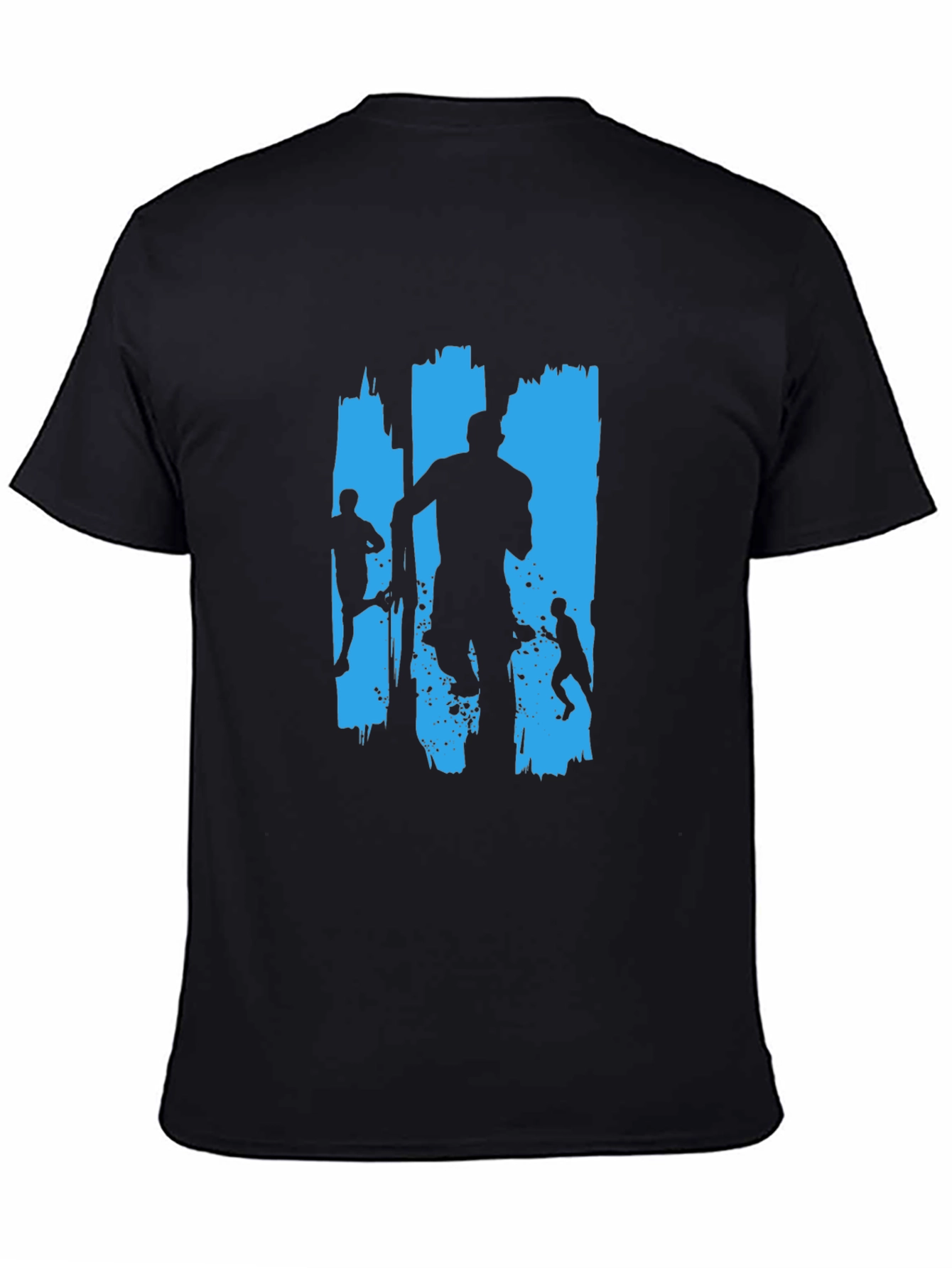 Runner Silhouette Graphic Tee - Black Cotton Casual Shirt