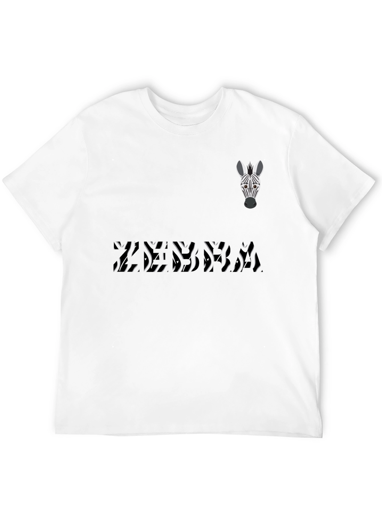 Zebra Graphic Print Tee - Stylish Mens Black T-Shirt
