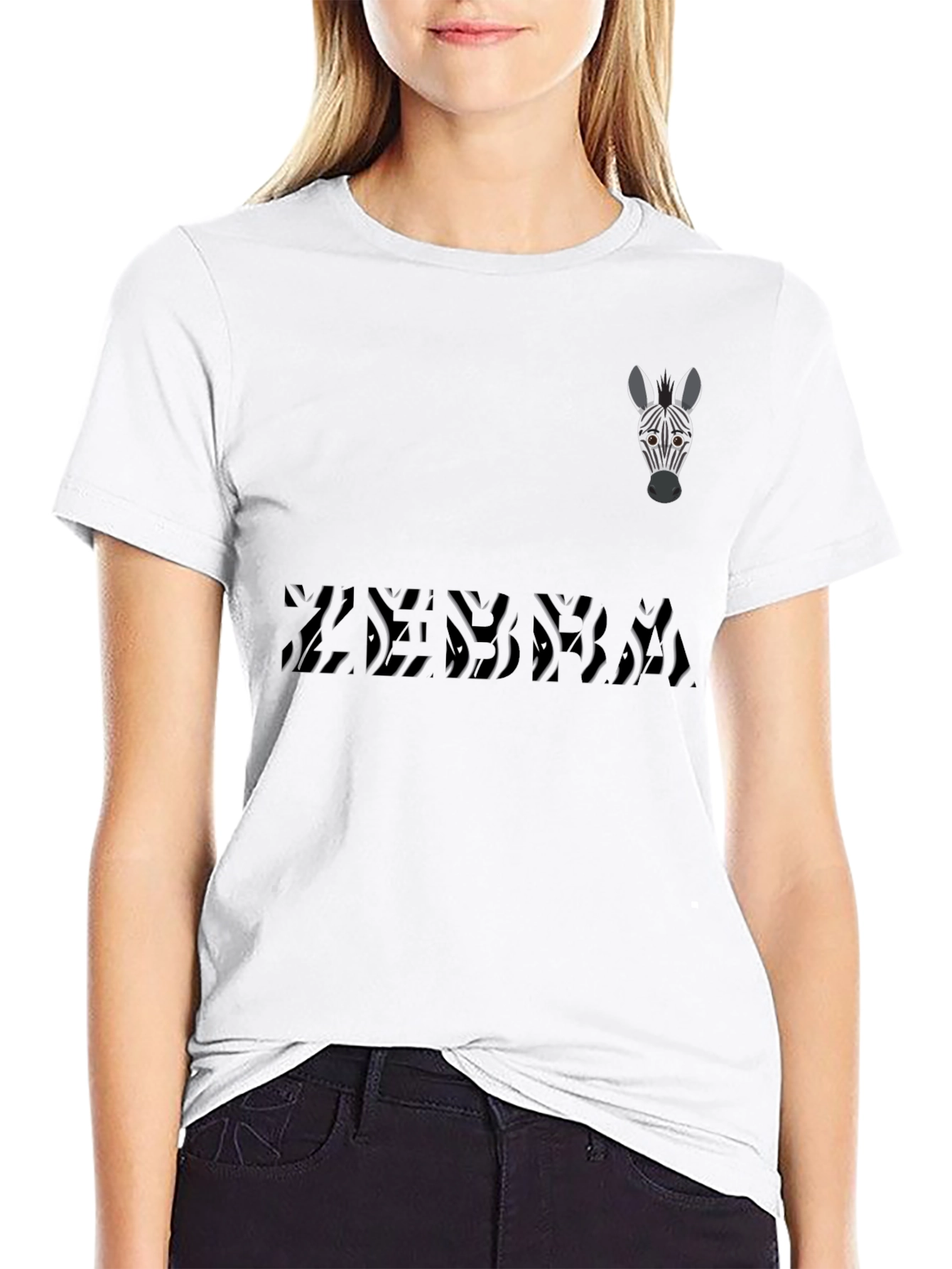 Zebra Graphic Print Tee - Stylish Mens Black T-Shirt