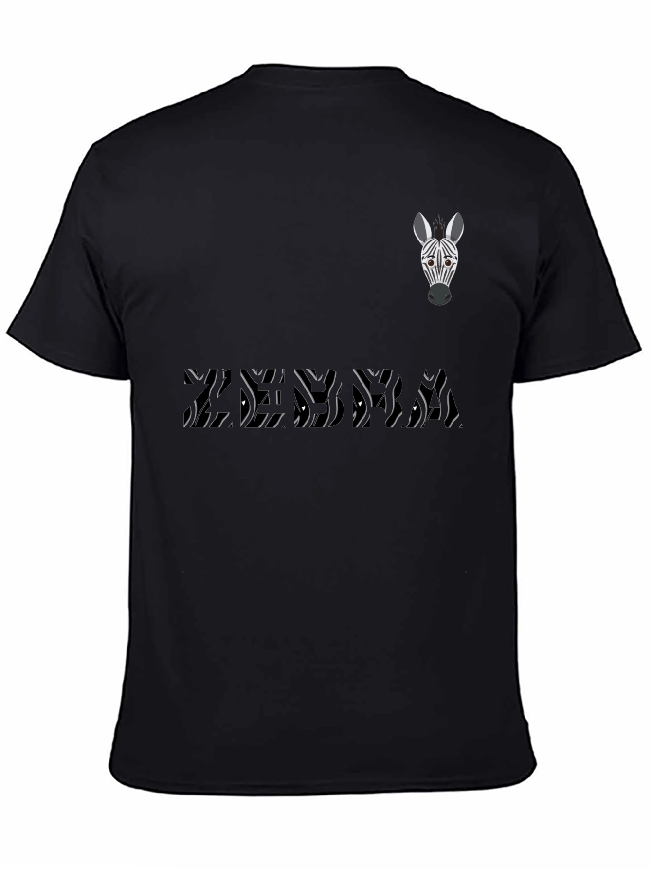 Zebra Graphic Print Tee - Stylish Mens Black T-Shirt