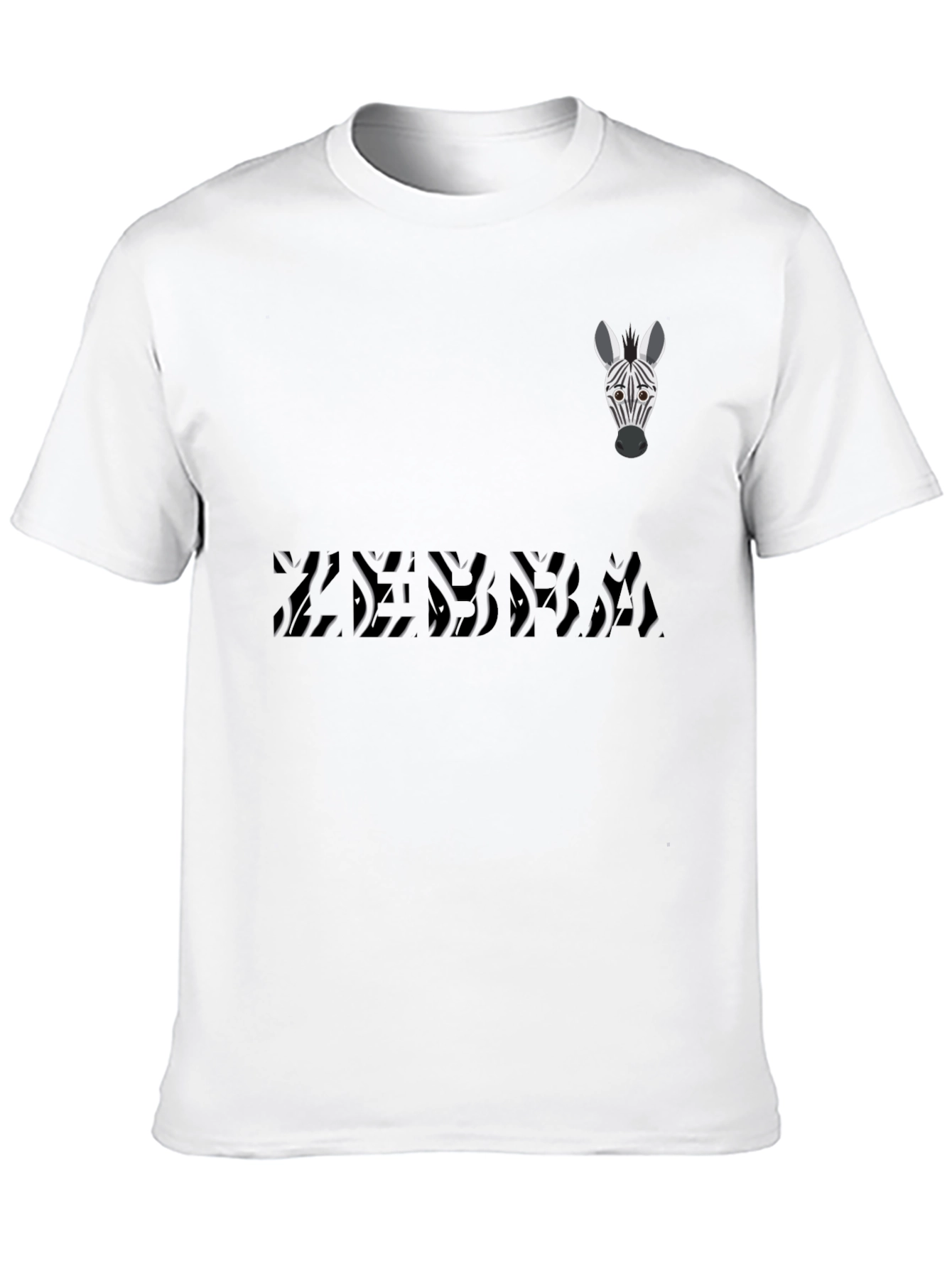 Zebra Graphic Print Tee - Stylish Mens Black T-Shirt