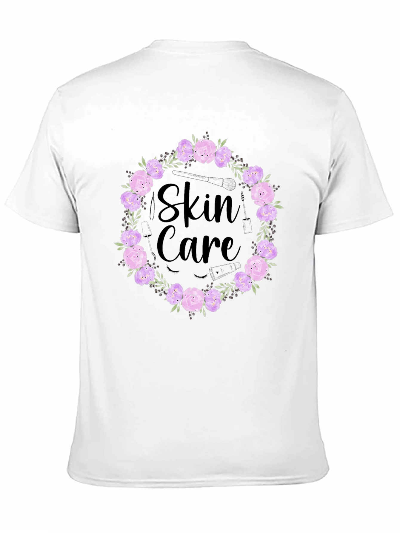 Skin Care Floral Wreath Graphic T-Shirt