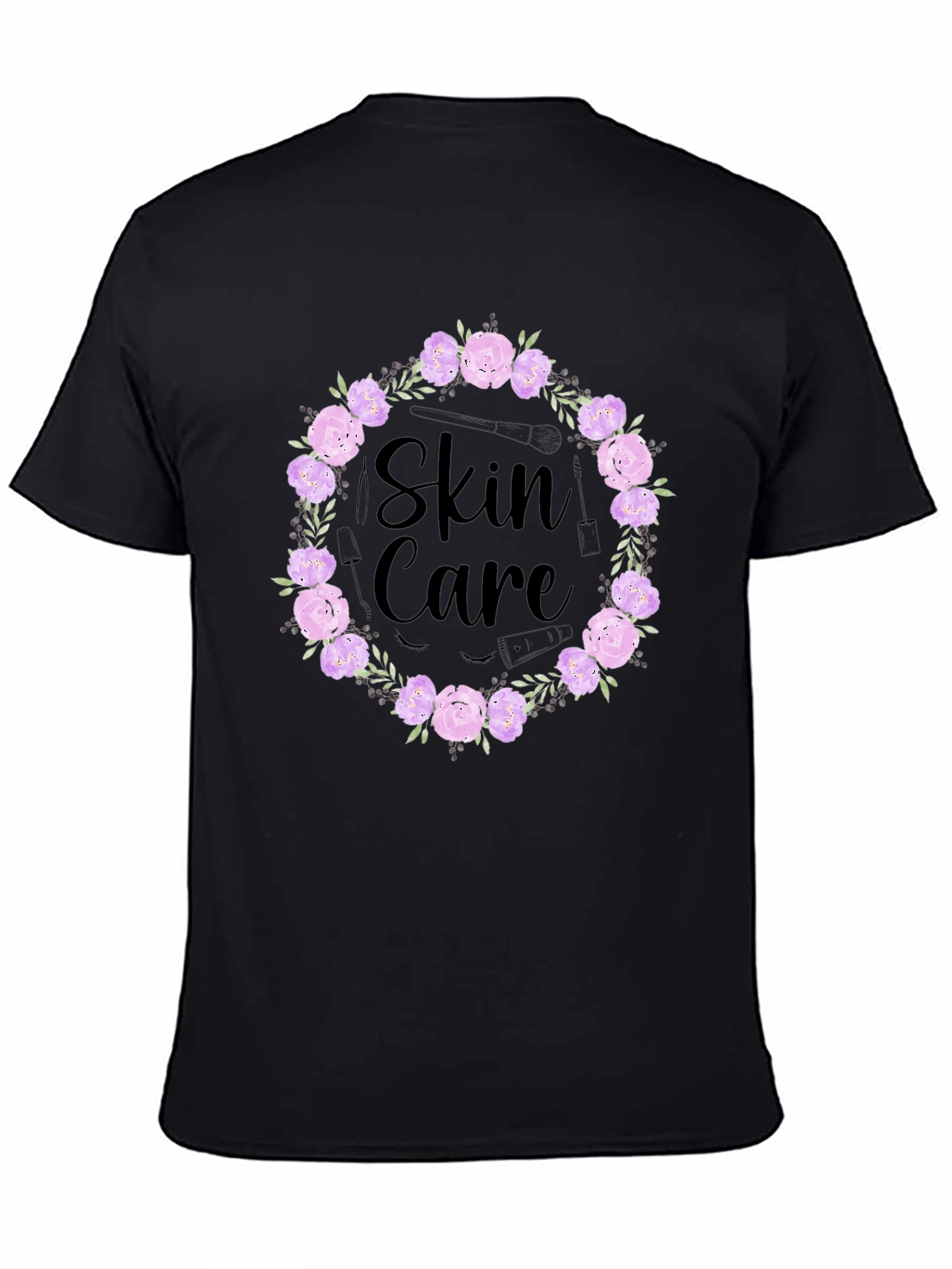 Skin Care Floral Wreath Graphic T-Shirt