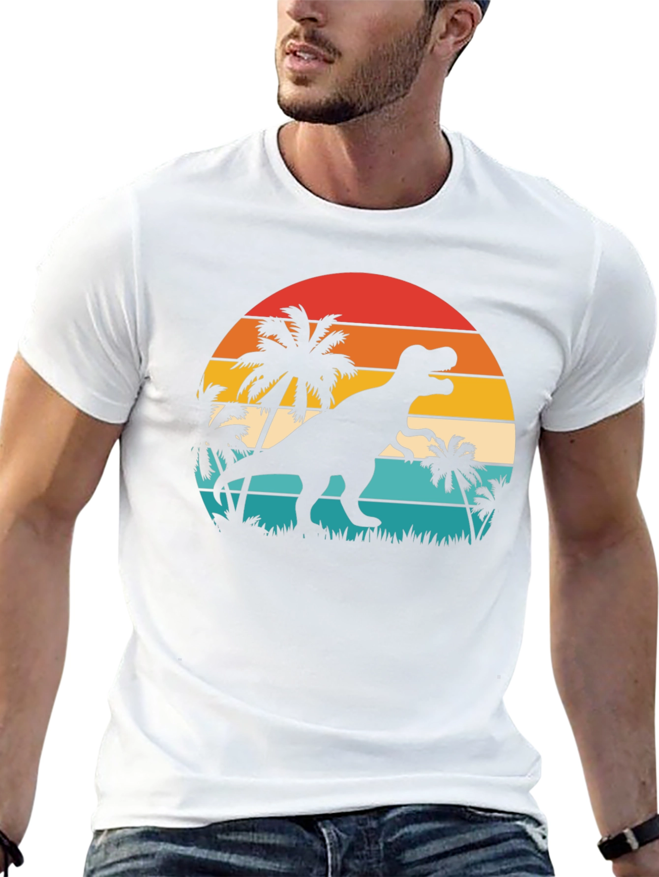 Retro Dinosaur Sunset T-Shirt