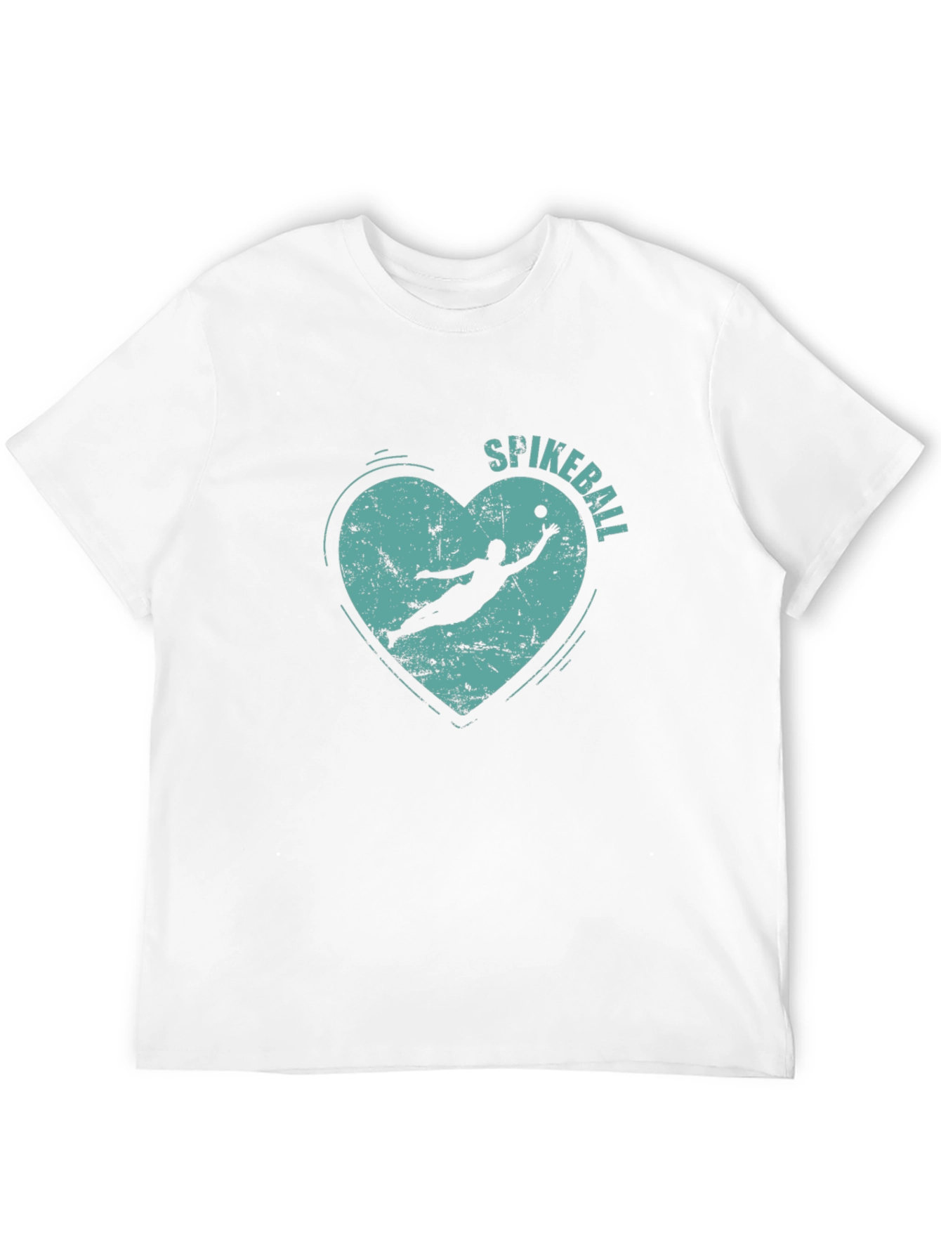 Spikeball Heart Graphic Tee - Black Cotton T-Shirt