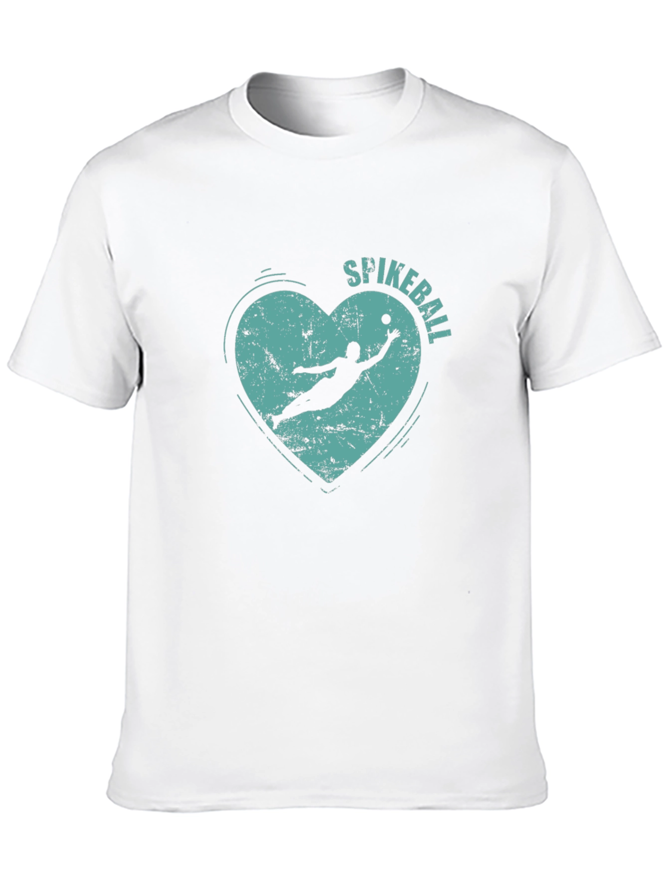 Spikeball Heart Graphic Tee - Black Cotton T-Shirt