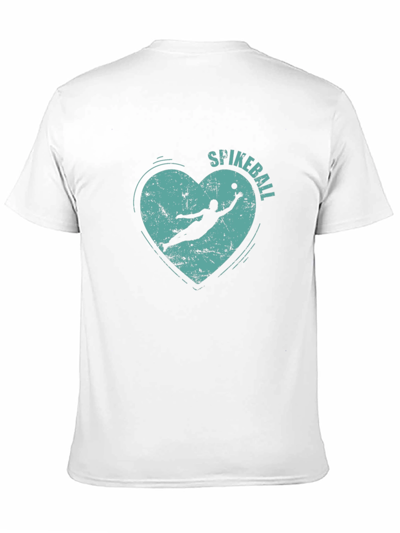 Spikeball Heart Graphic Tee - Black Cotton T-Shirt