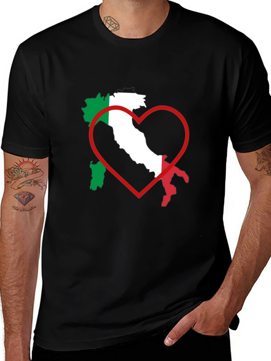 Italy Heart T-Shirt - Italian Flag Pride Tee