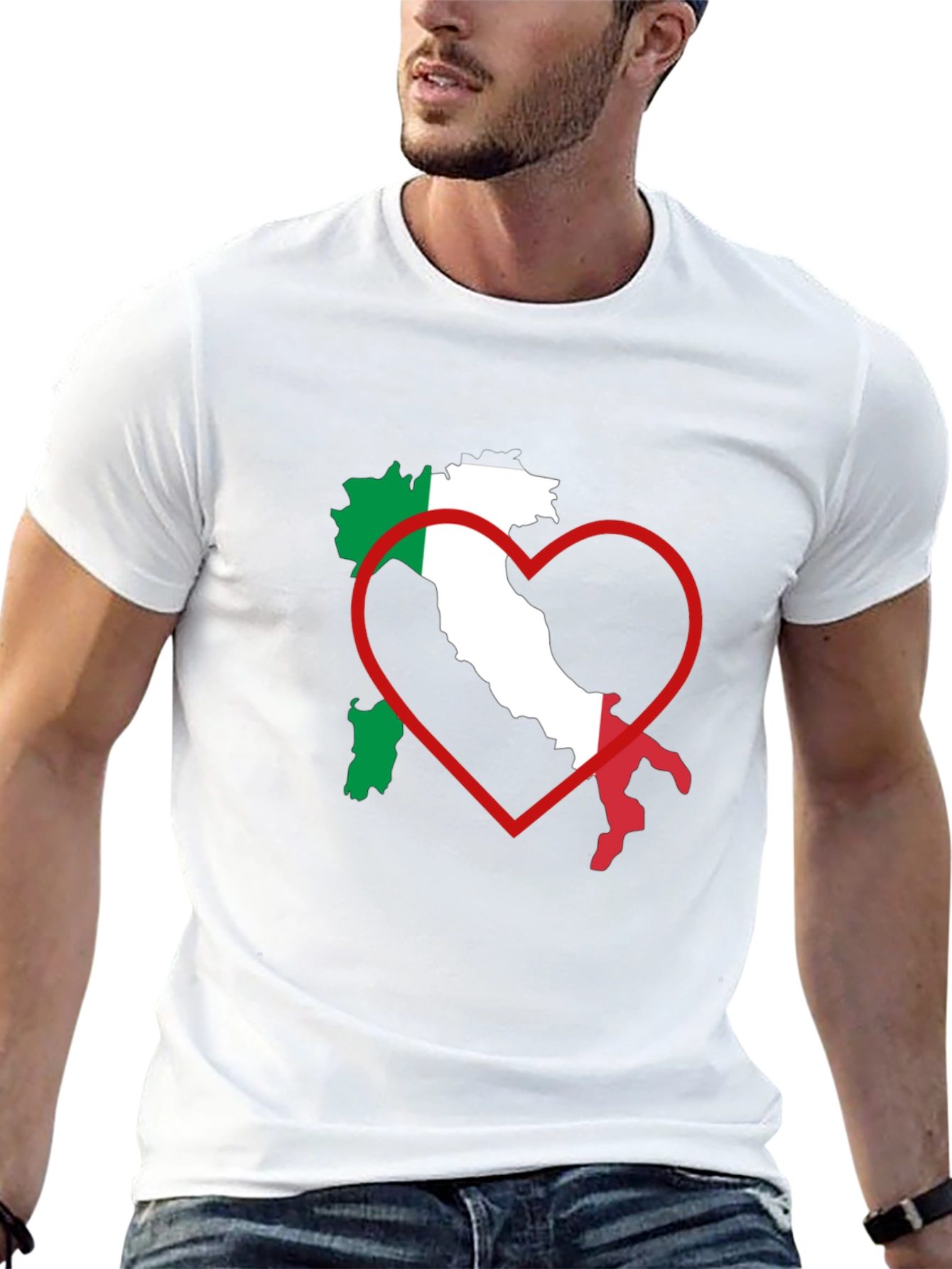 Italy Heart T-Shirt - Italian Flag Pride Tee