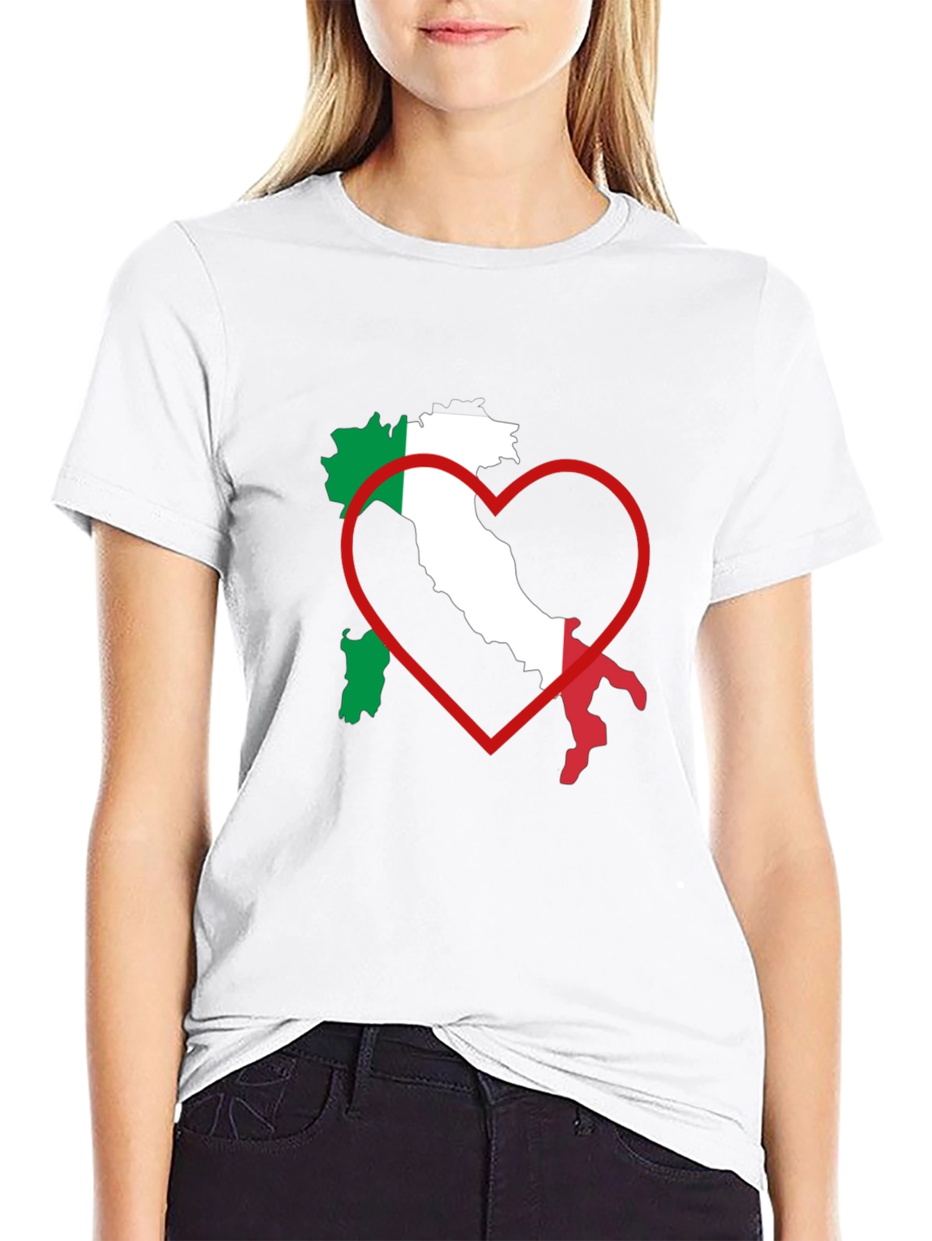 Italy Heart T-Shirt - Italian Flag Pride Tee