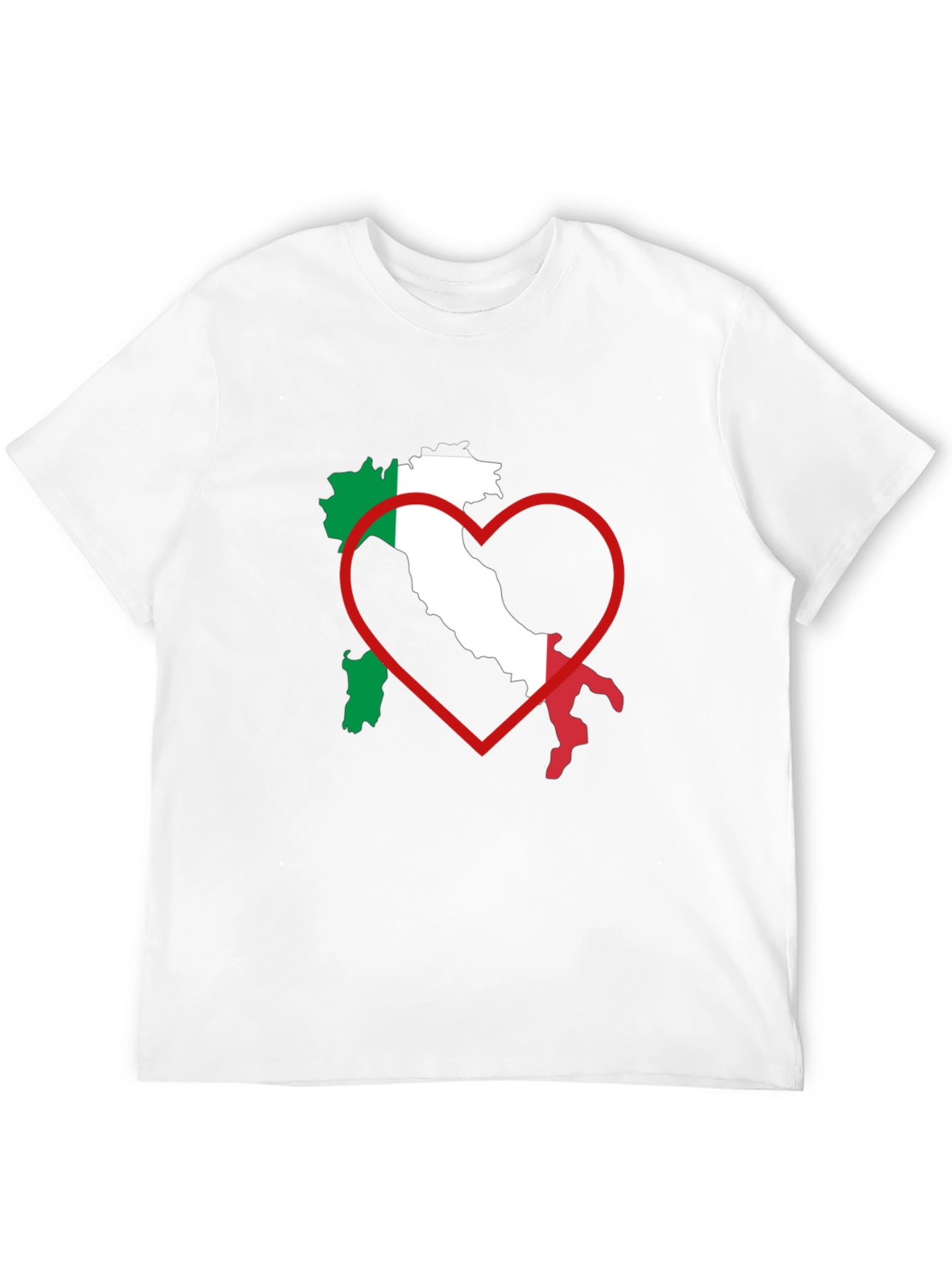 Italy Heart T-Shirt - Italian Flag Pride Tee
