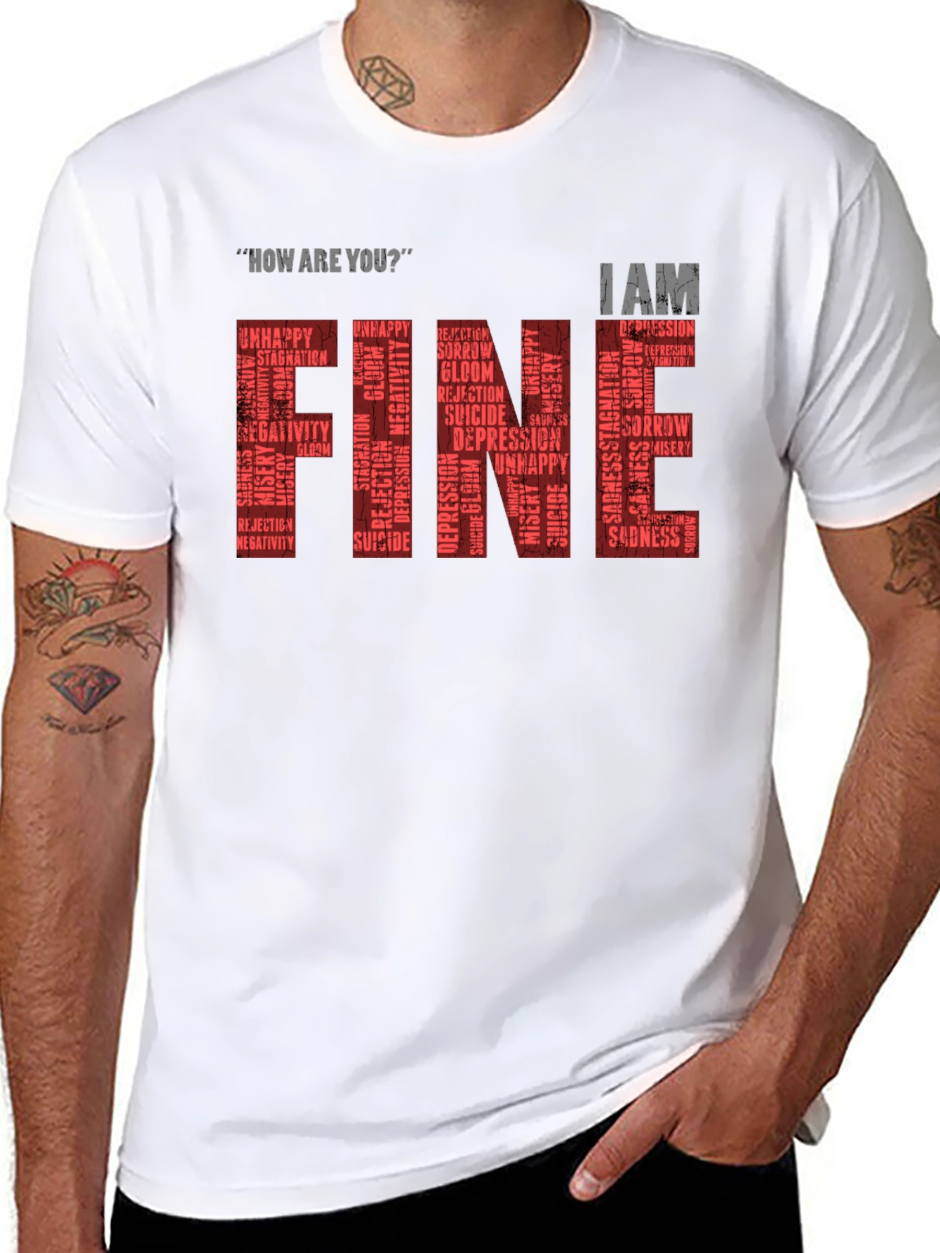Fine T-Shirt: Mental Health Awareness Graphic Tee