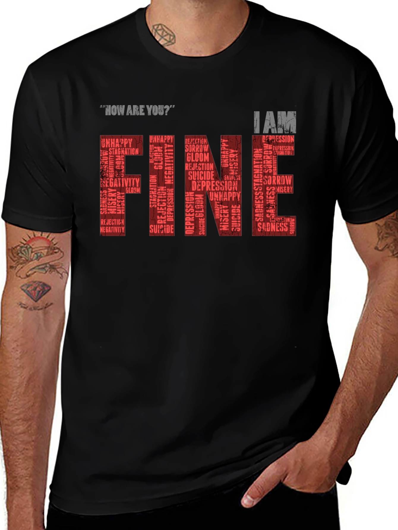 Fine T-Shirt: Mental Health Awareness Graphic Tee