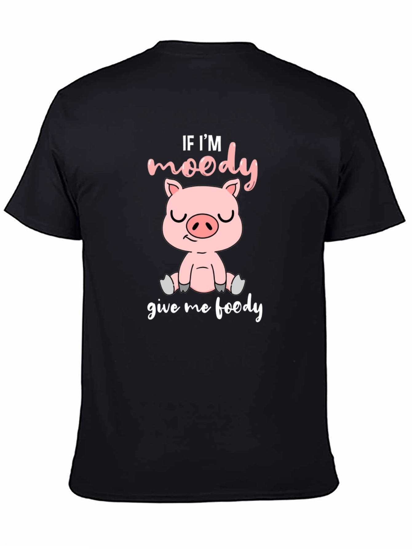 Moody Pig Black T-Shirt - Funny Animal Graphic Tee