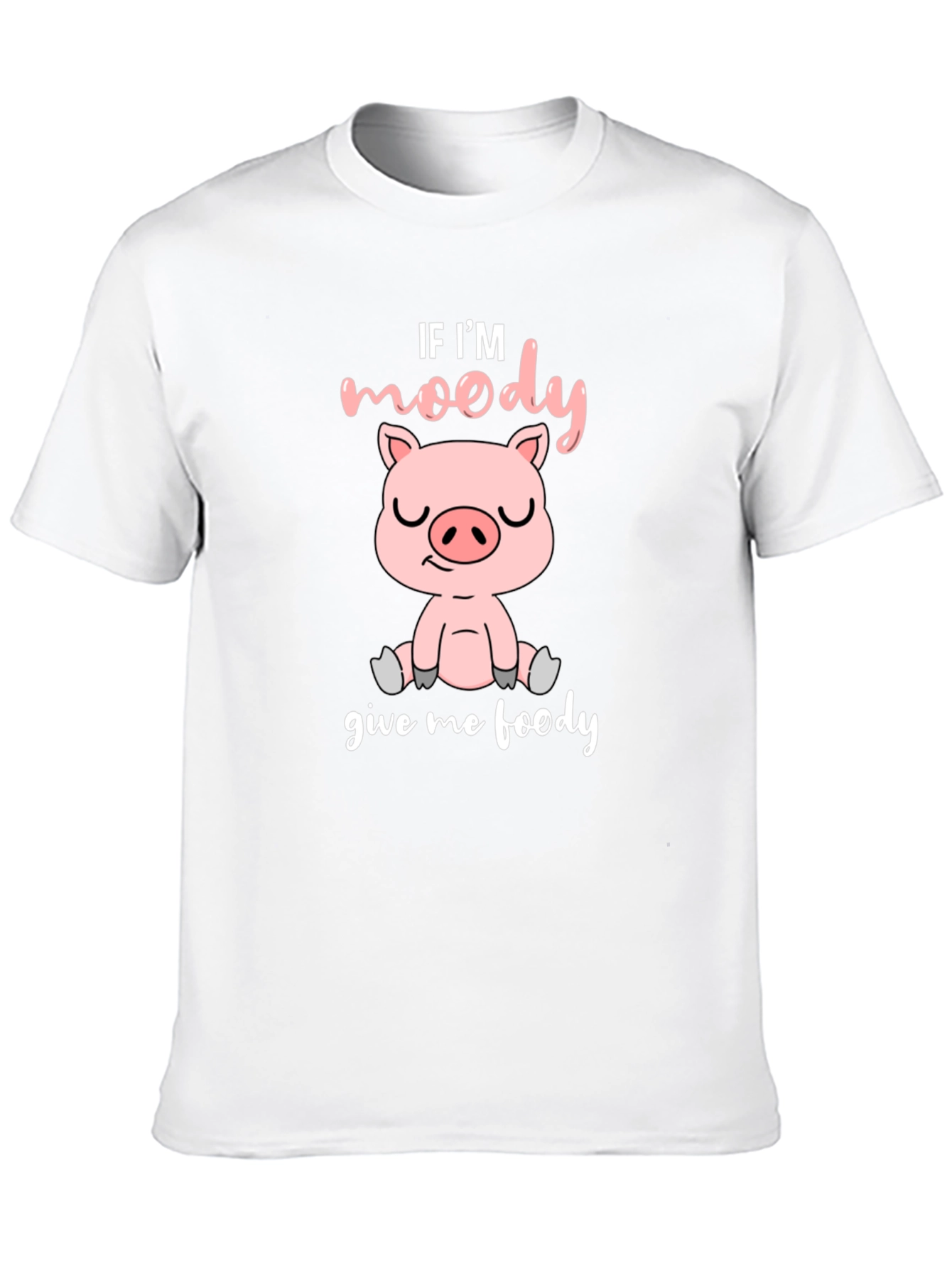 Moody Pig Black T-Shirt - Funny Animal Graphic Tee