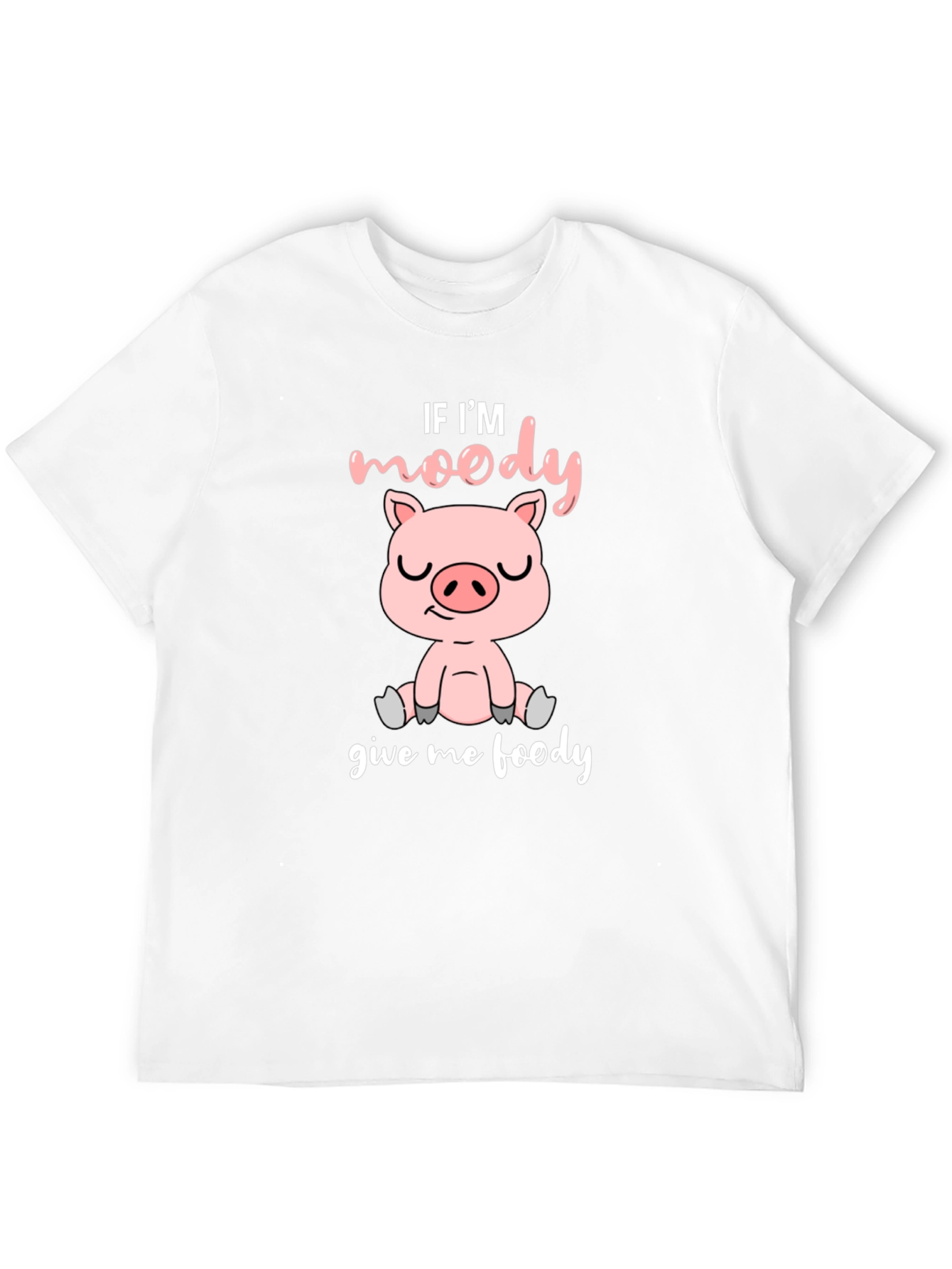 Moody Pig Black T-Shirt - Funny Animal Graphic Tee