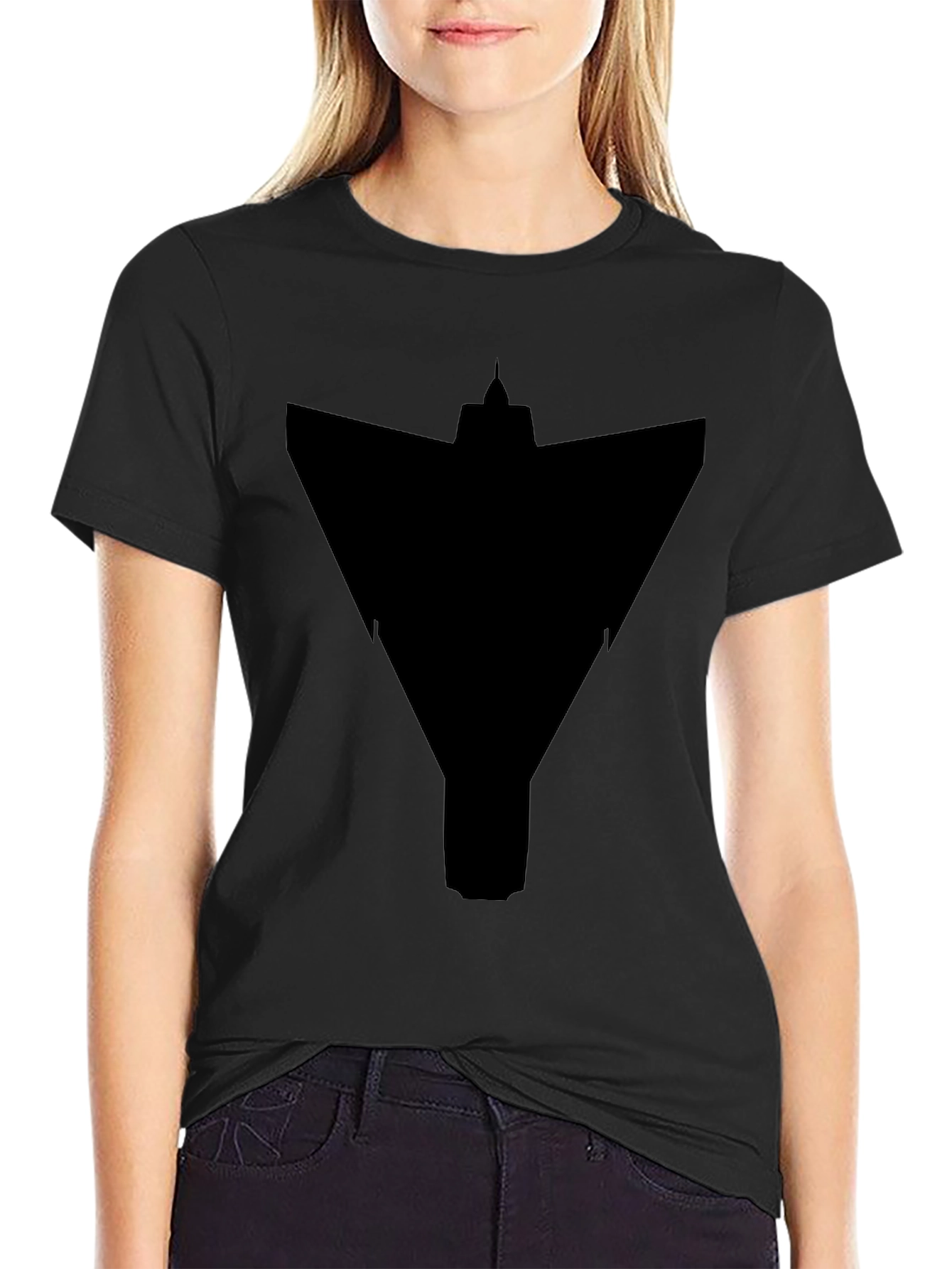 Stealth Bomber Graphic Tee - Modern Black T-Shirt
