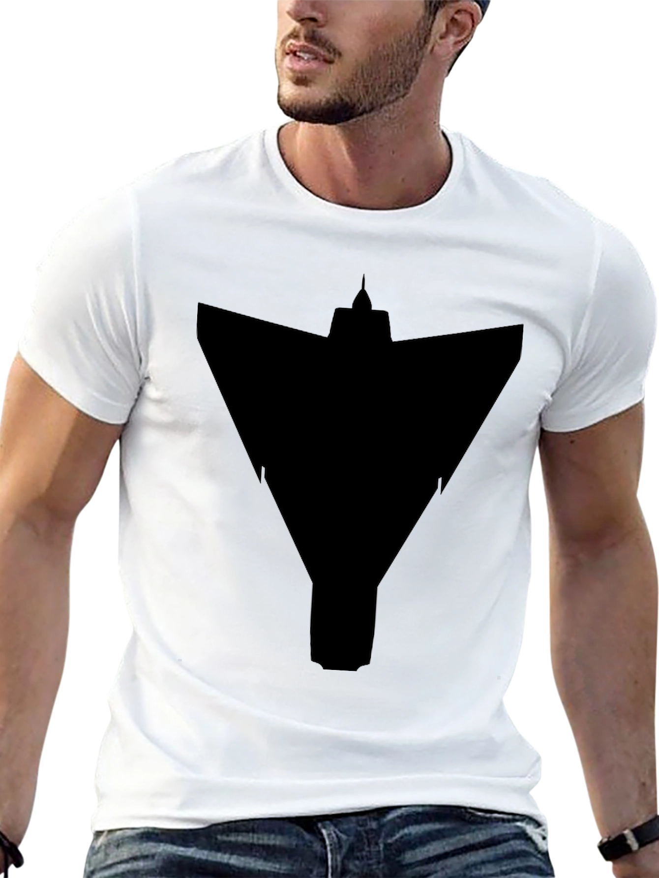 Stealth Bomber Graphic Tee - Modern Black T-Shirt