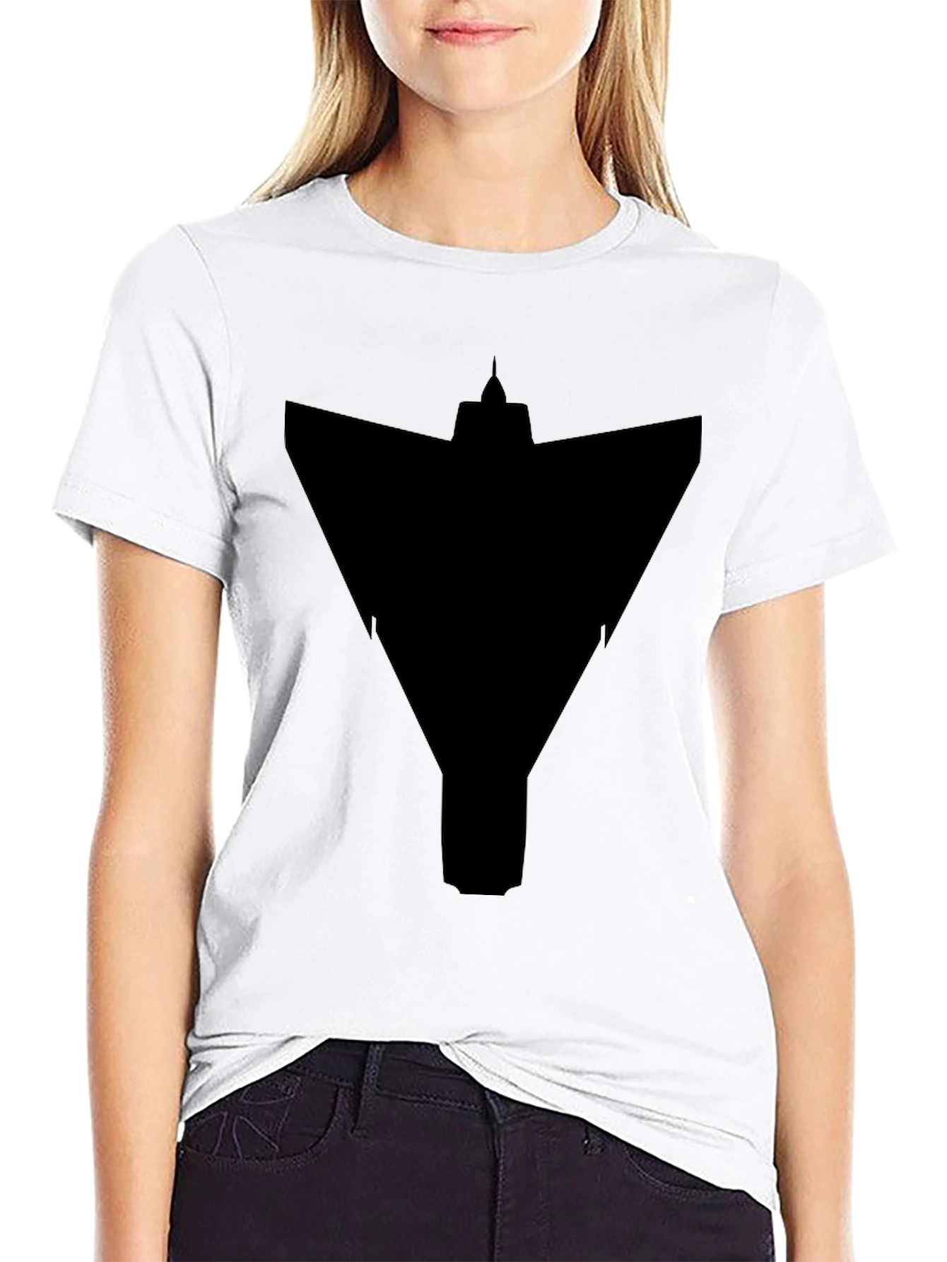 Stealth Bomber Graphic Tee - Modern Black T-Shirt