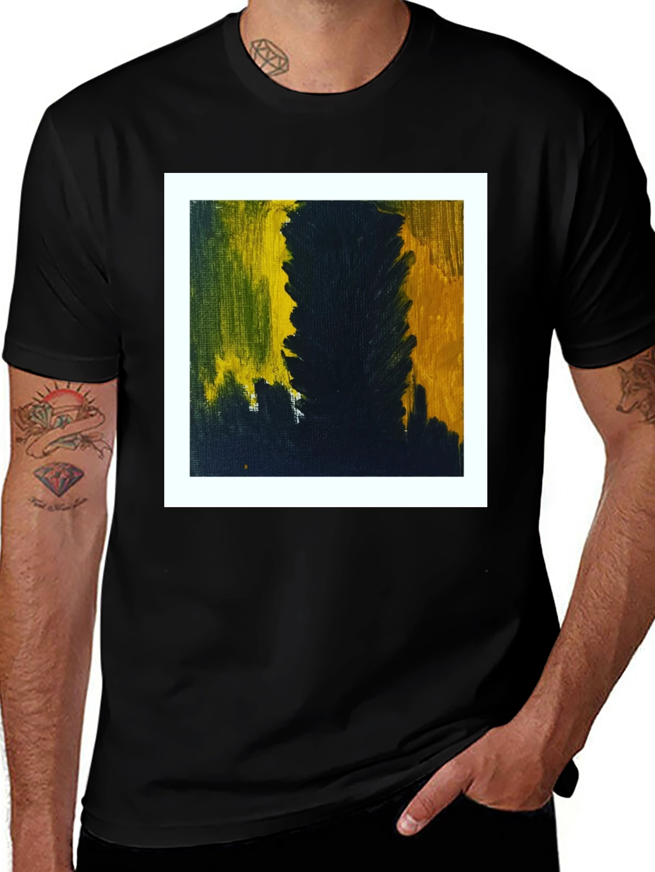 Abstract Art Print Black Tee