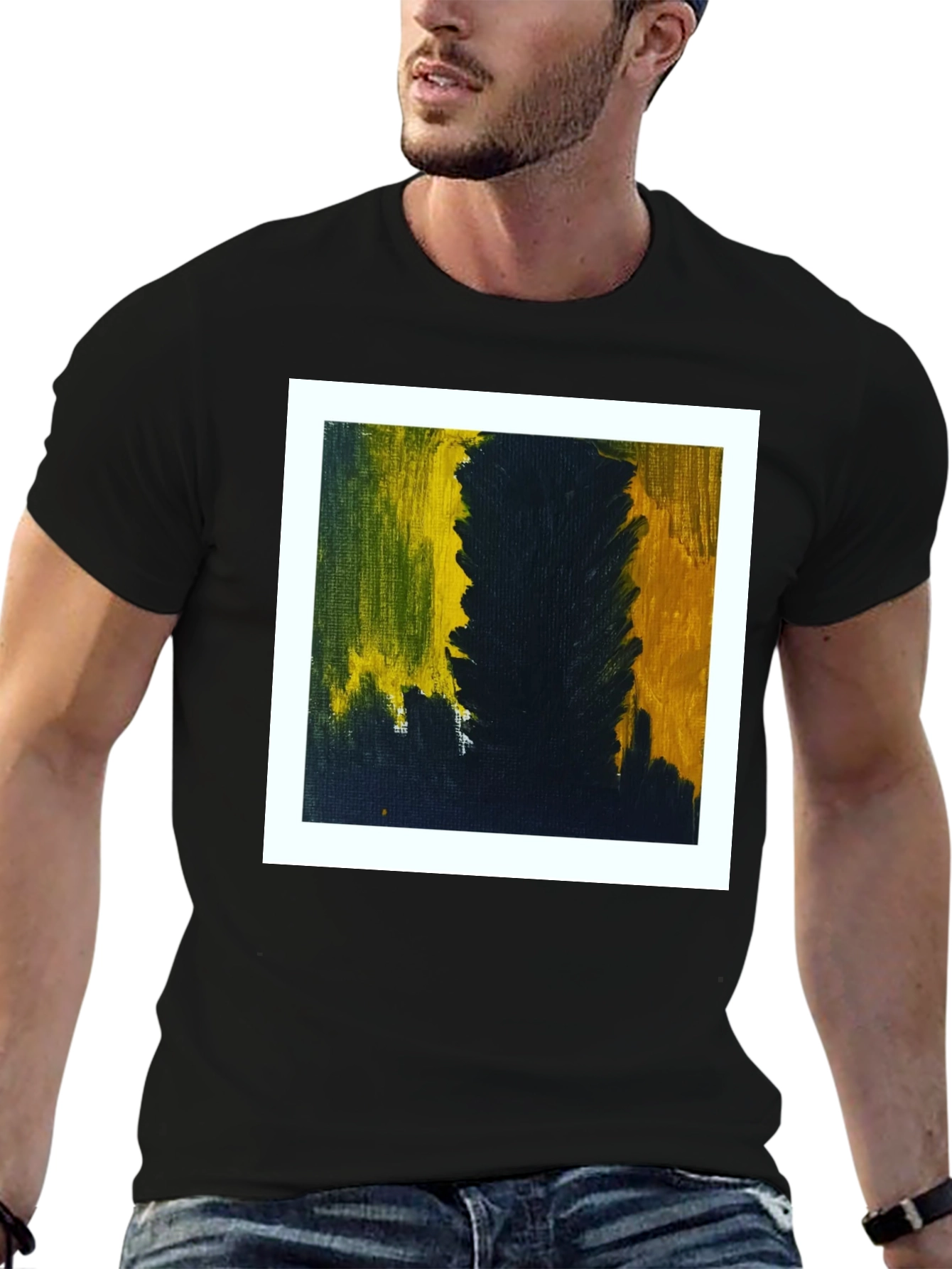 Abstract Art Print Black Tee