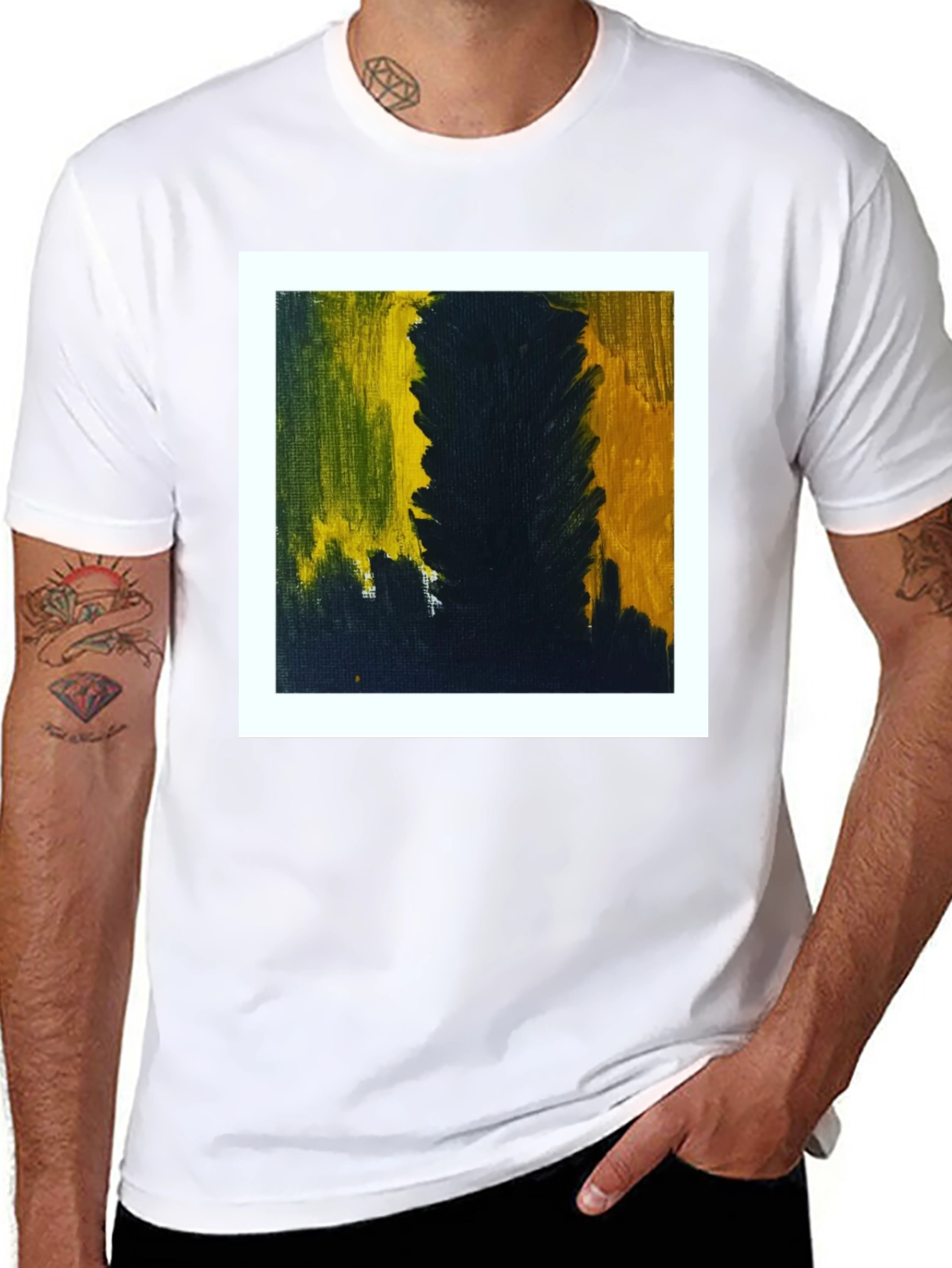Abstract Art Print Black Tee