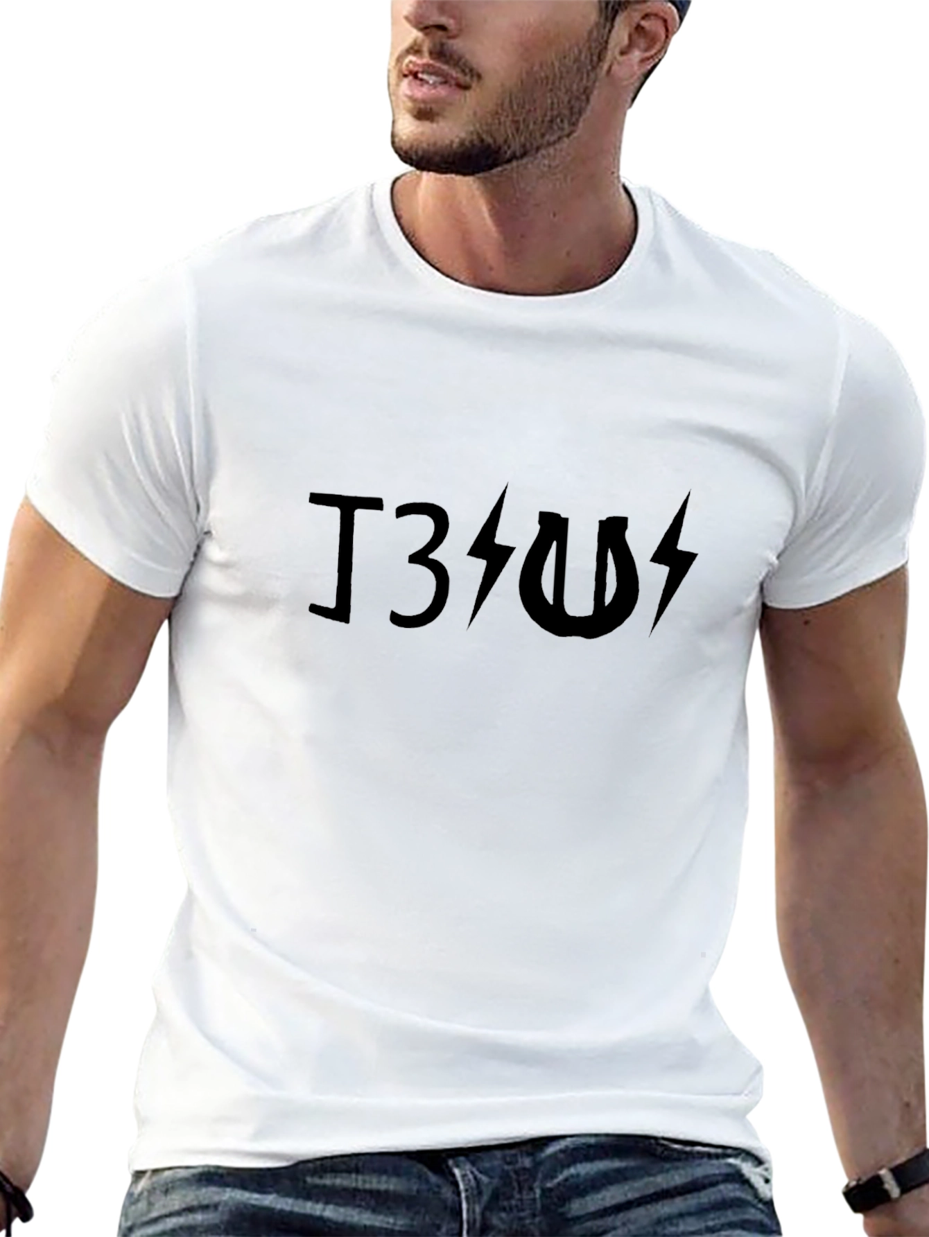 T3 Lightning Bolt Graphic Tee - Rock Concert Shirt