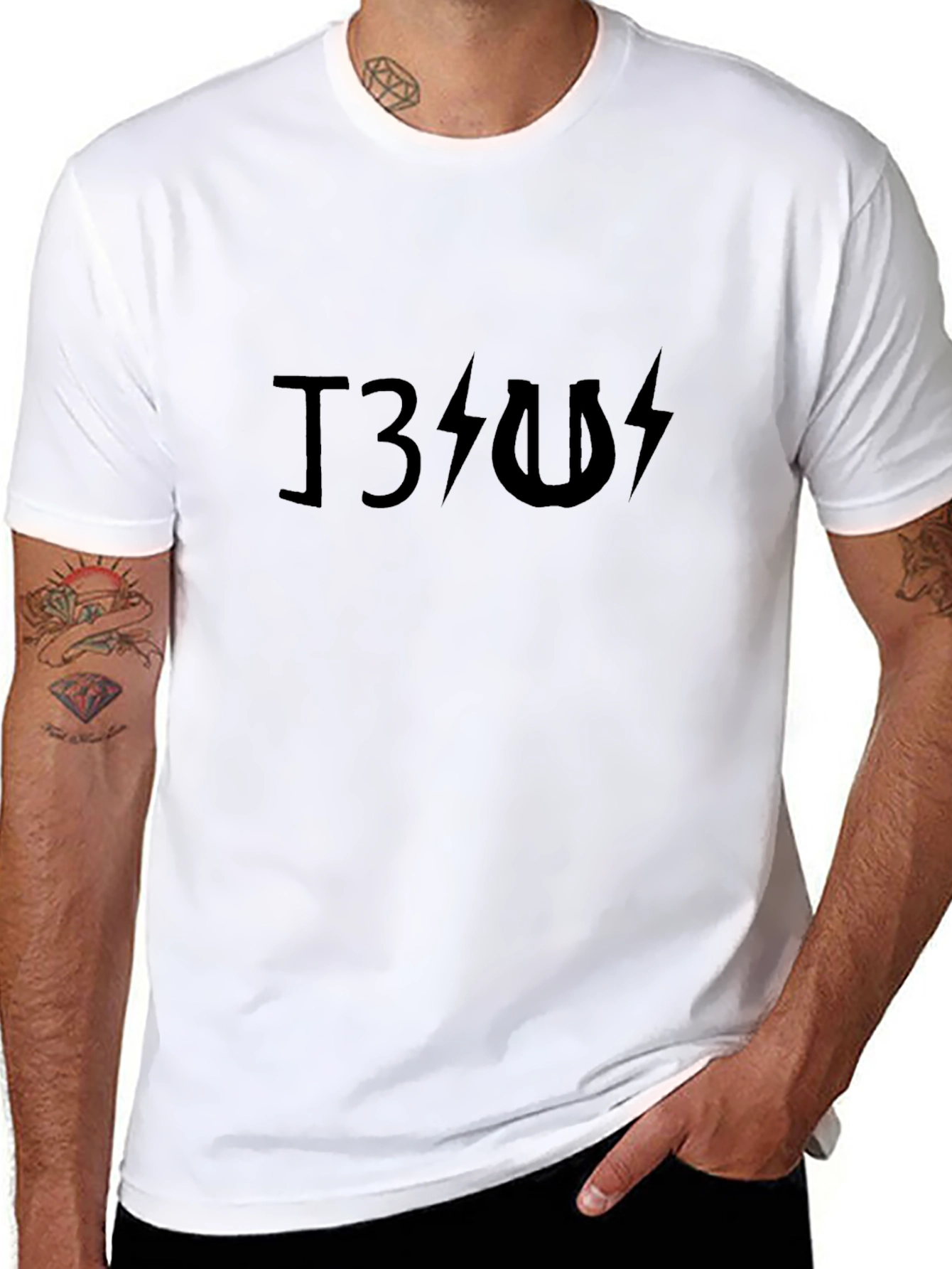 T3 Lightning Bolt Graphic Tee - Rock Concert Shirt