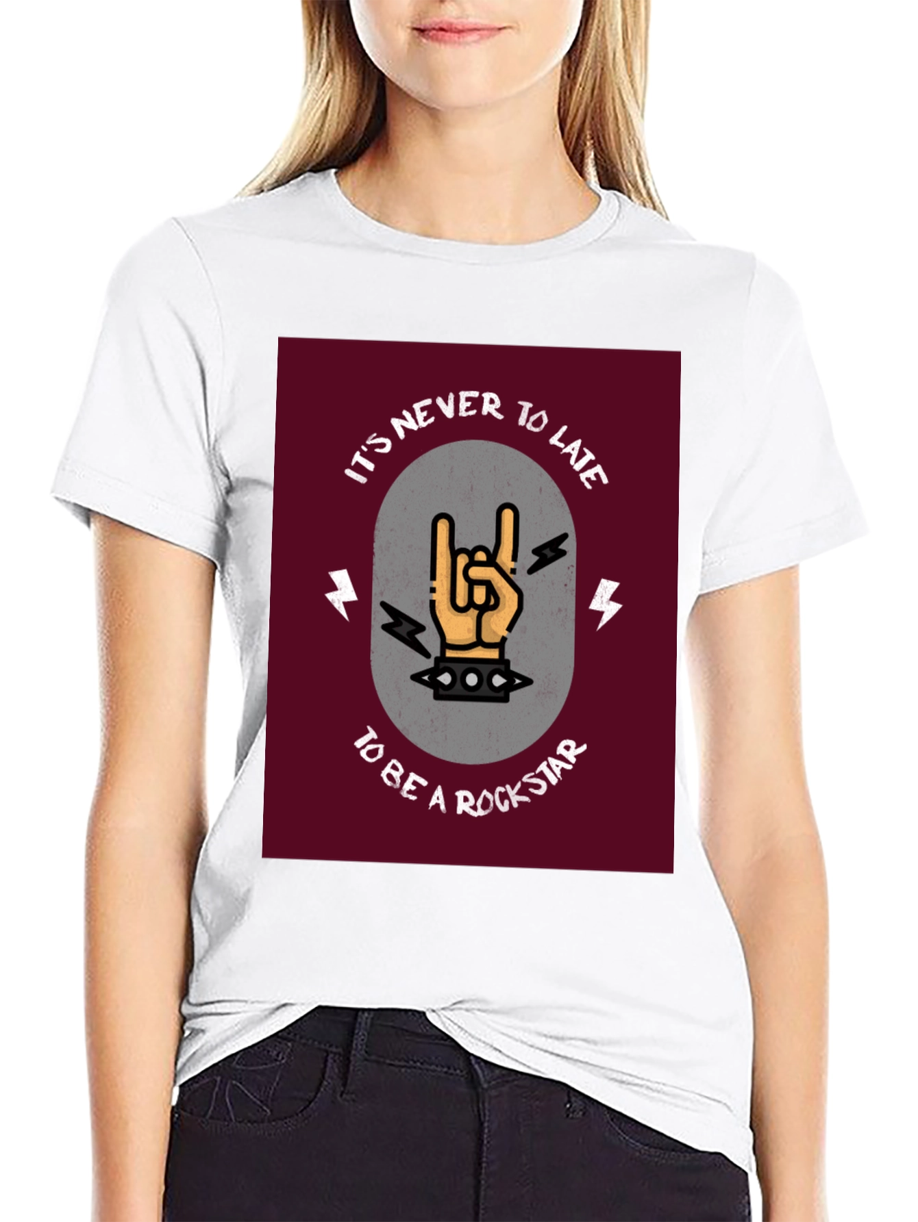 Rockstar Graphic Tee - Its Never Too Late T-Shirt