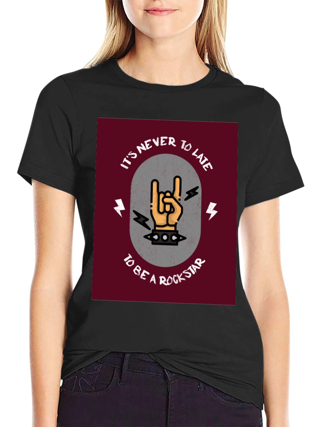Rockstar Graphic Tee - Its Never Too Late T-Shirt
