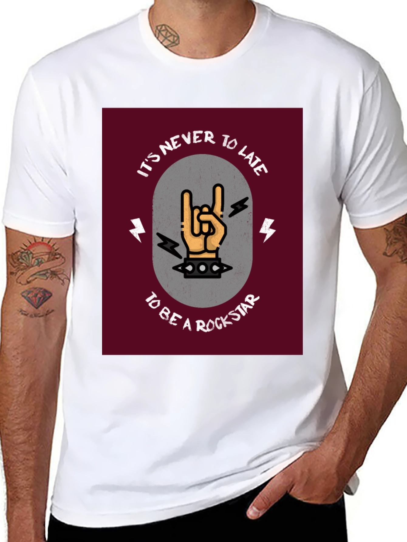 Rockstar Graphic Tee - Its Never Too Late T-Shirt