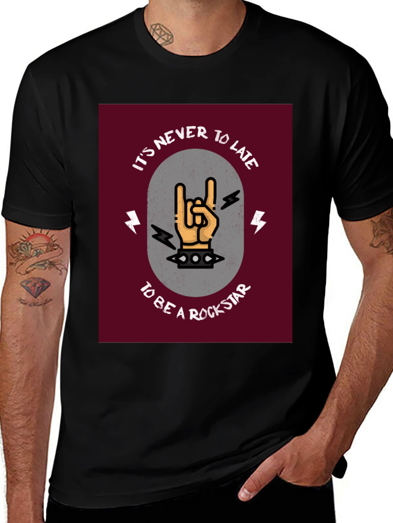 Rockstar Graphic Tee - Its Never Too Late T-Shirt