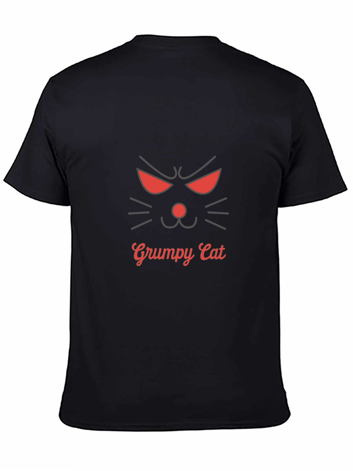 Grumpy Cat Graphic Tee -  Black Cotton Blend Shirt