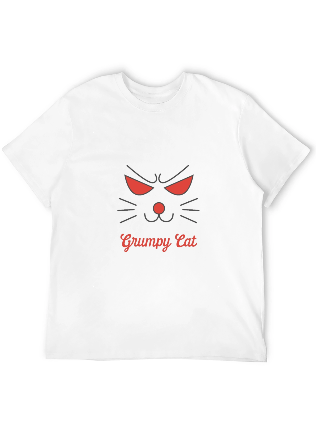 Grumpy Cat Graphic Tee -  Black Cotton Blend Shirt