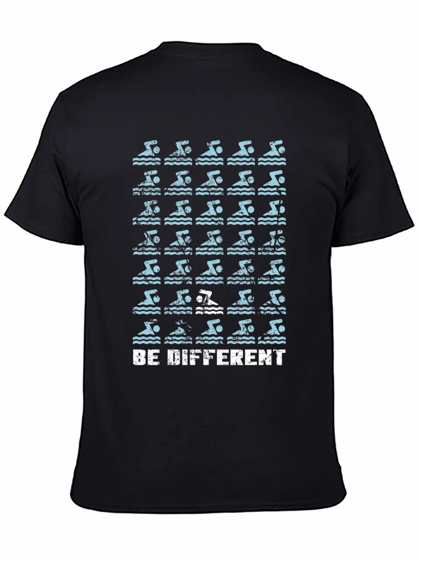 Be Different Swimmer Graphic T-Shirt - Black