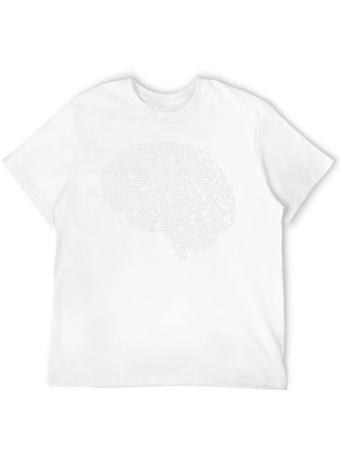 Brain Pixel Art Black T-Shirt - Think Different