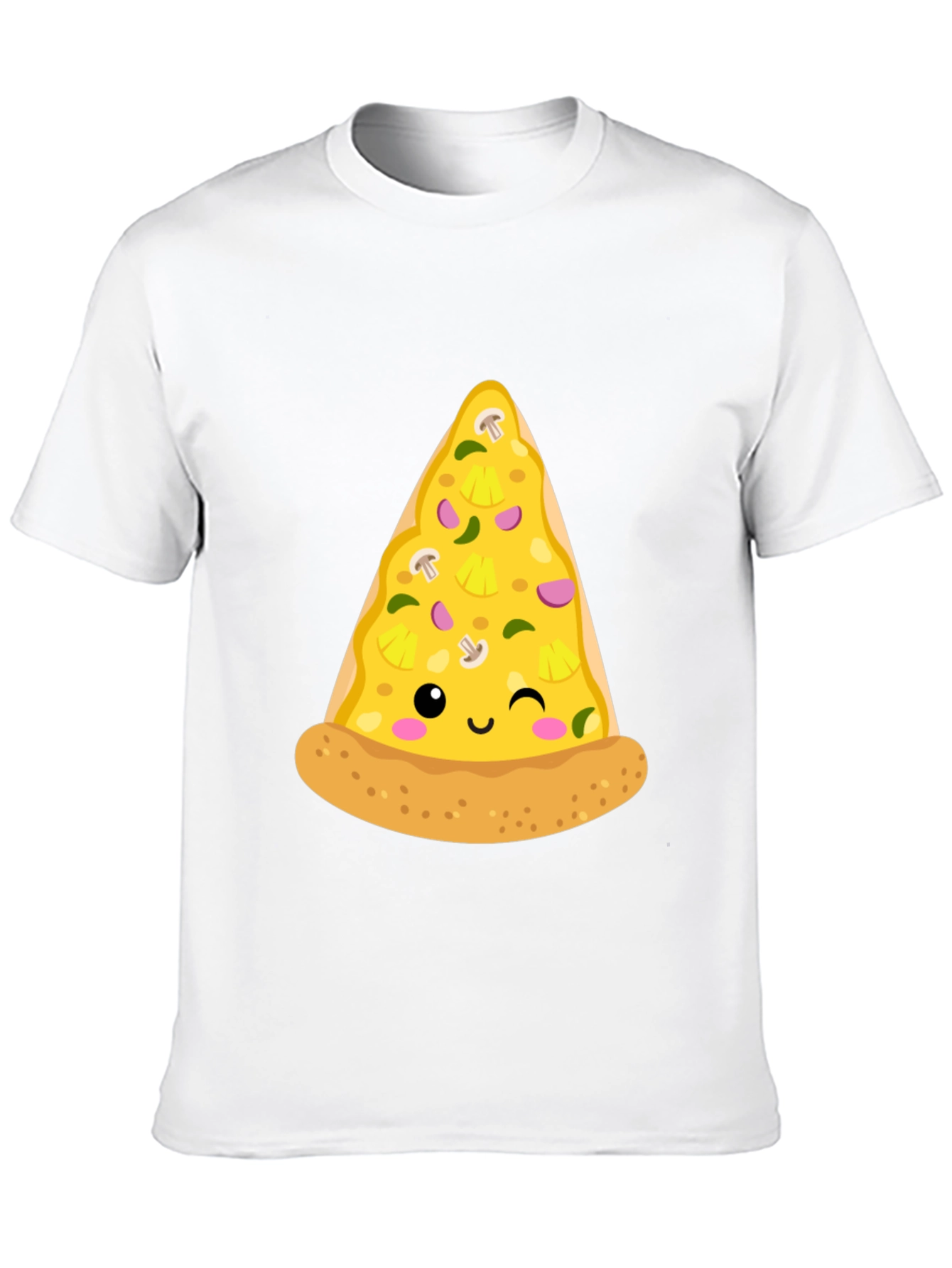 Pizza Slice Graphic Tee - Casual Black T-Shirt