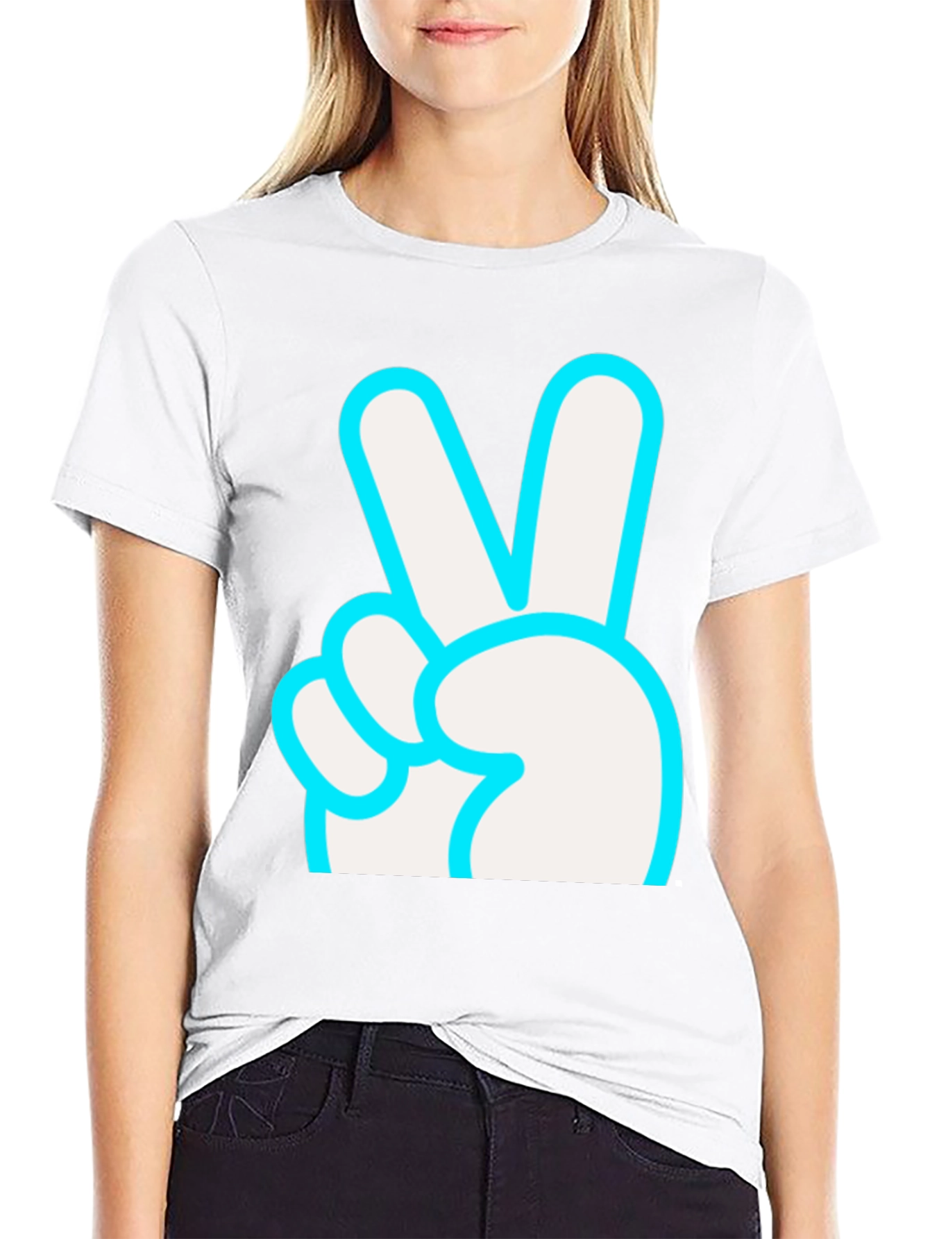 Peace Sign Graphic T-Shirt - Black