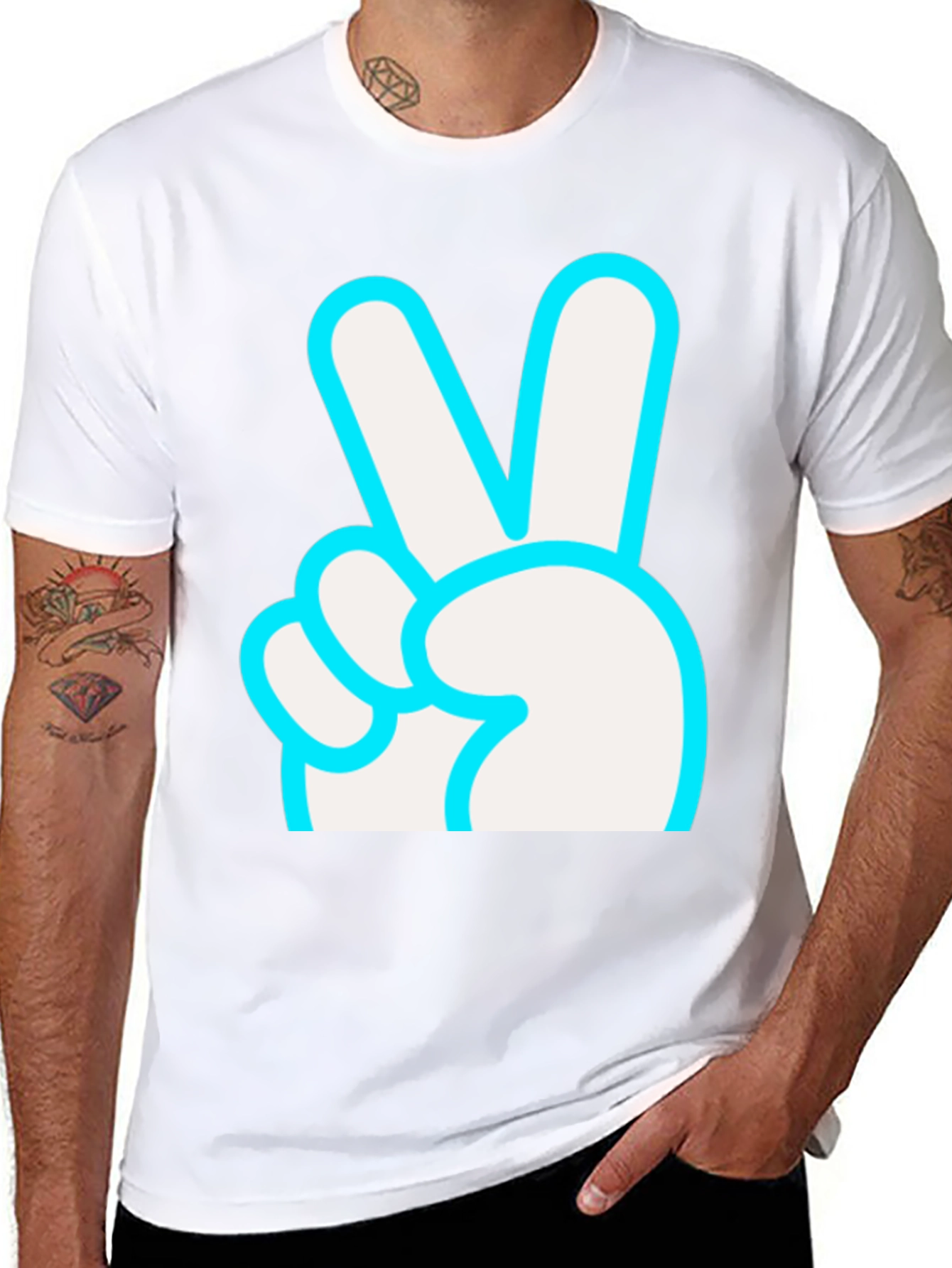 Peace Sign Graphic T-Shirt - Black