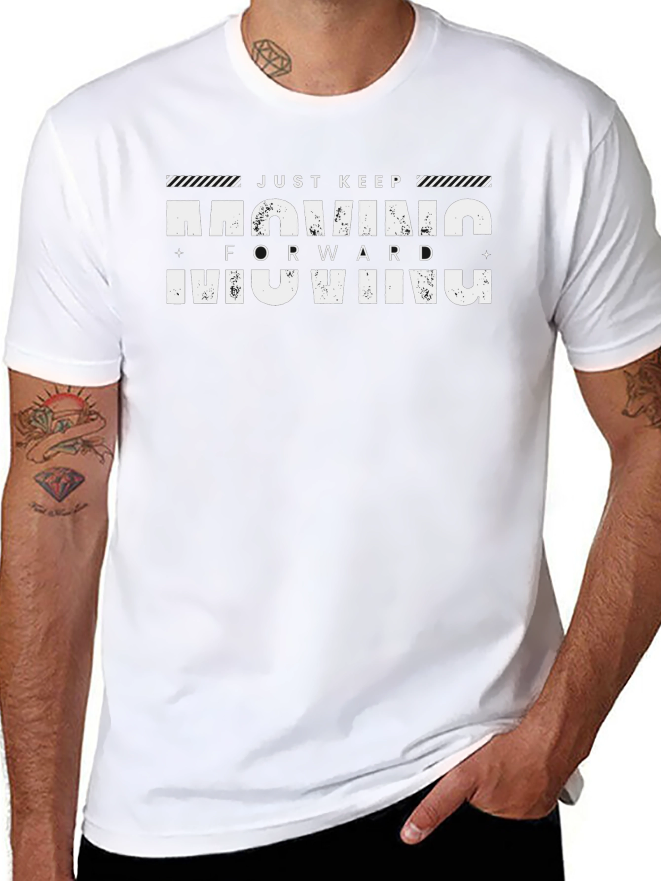 Just Keep Moving Forward Black T-Shirt