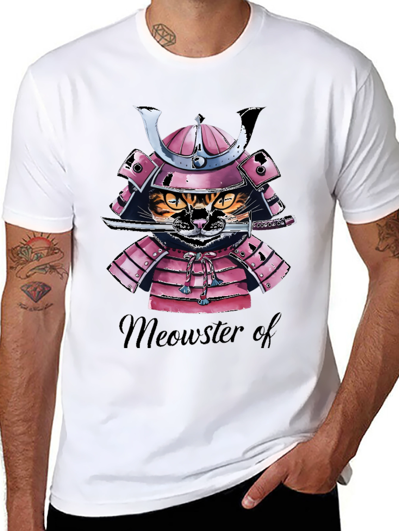 Samurai Cat T-Shirt - Meowster of War