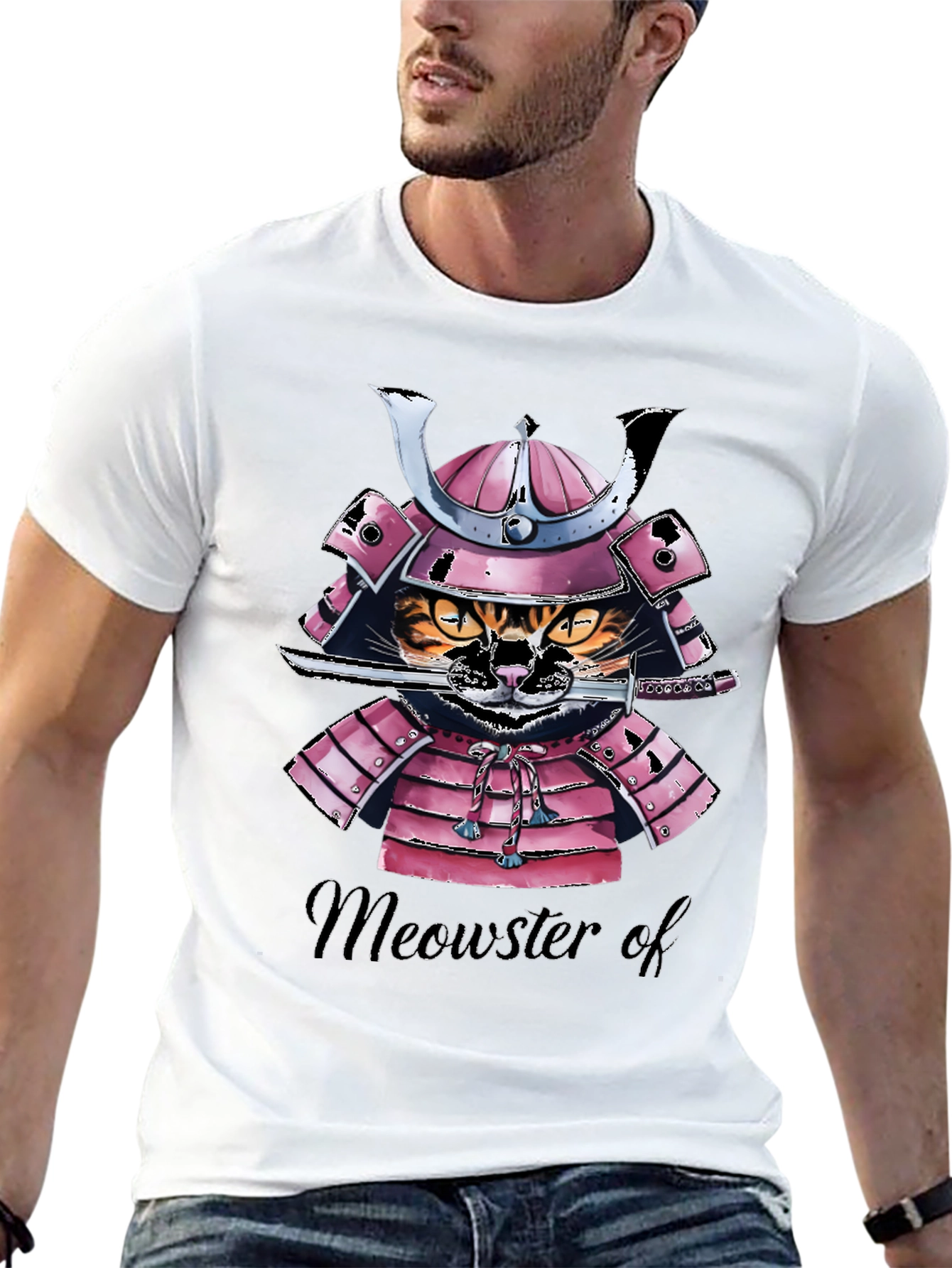 Samurai Cat T-Shirt - Meowster of War