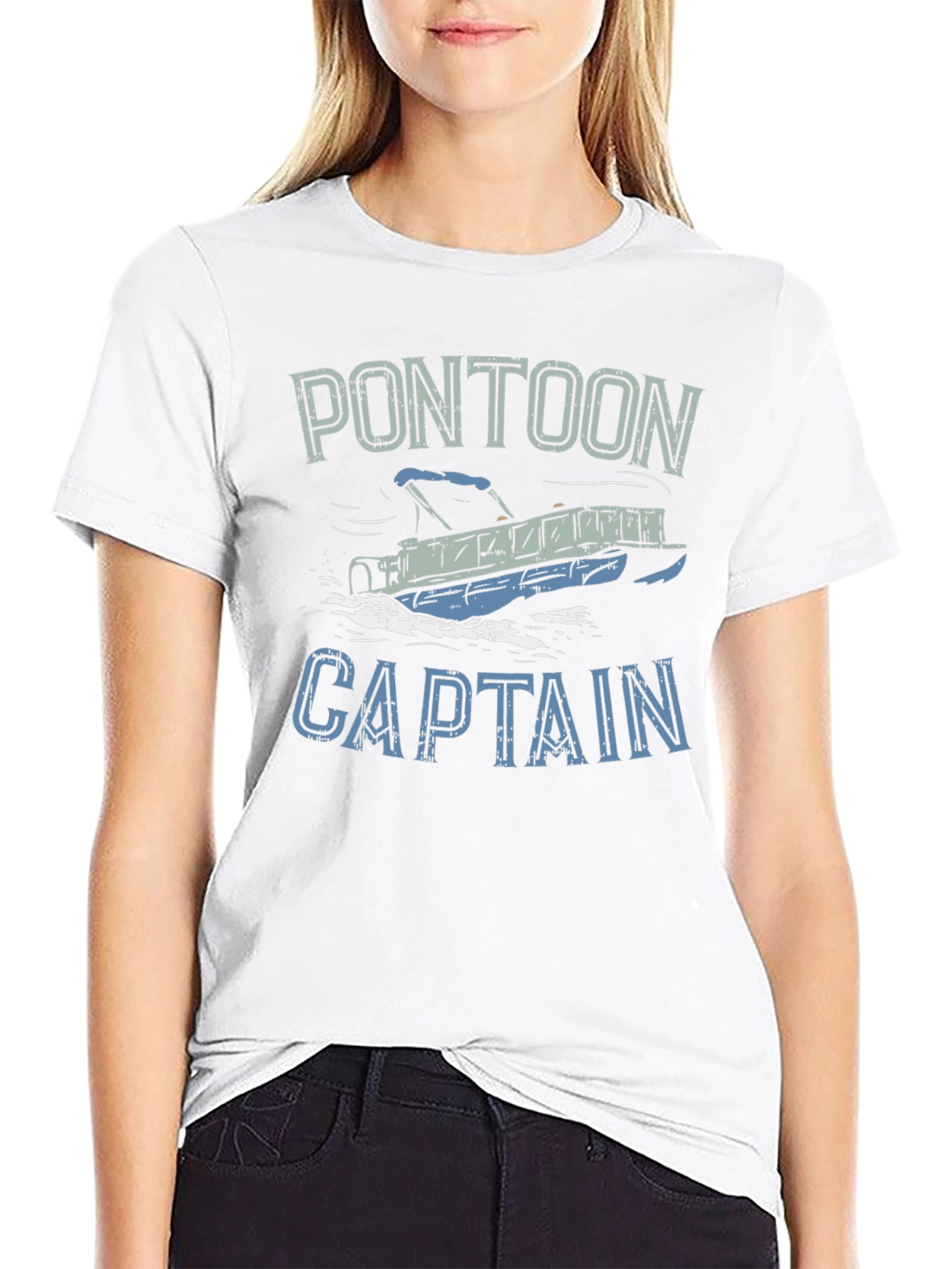 Pontoon Captain Black T-Shirt - Boating Apparel