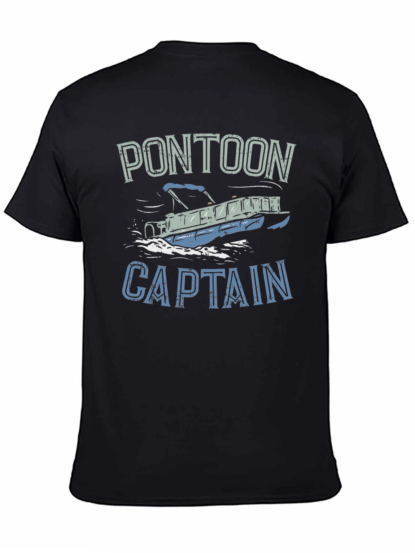 Pontoon Captain Black T-Shirt - Boating Apparel