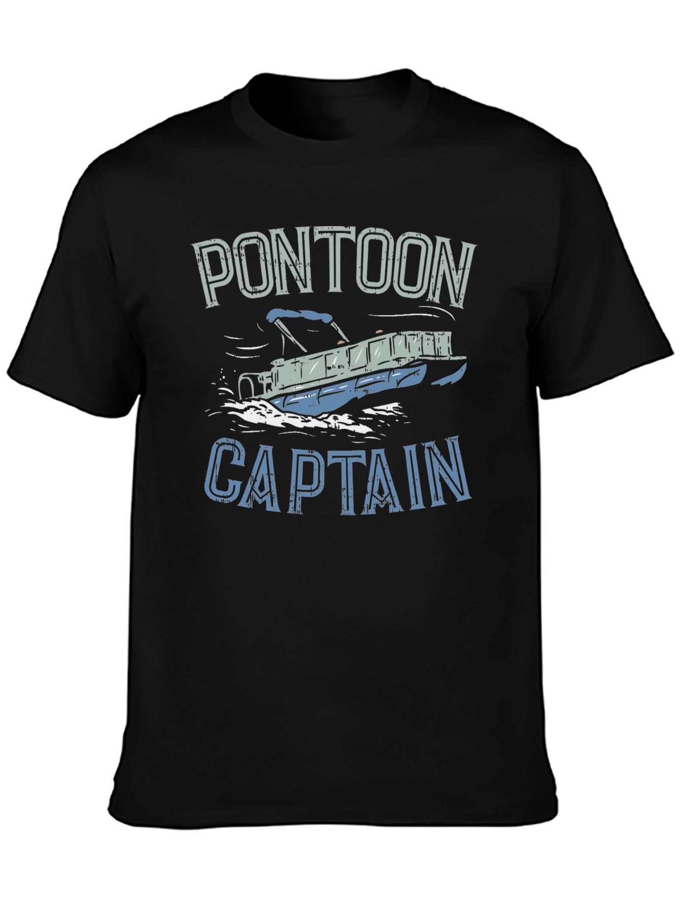 Pontoon Captain Black T-Shirt - Boating Apparel