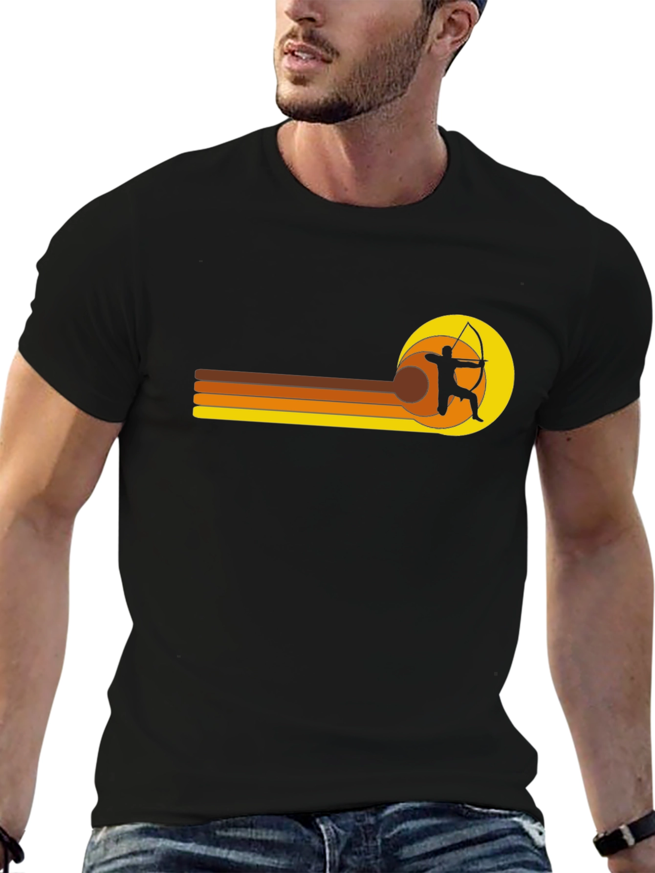 Retro Archer T-Shirt - Black