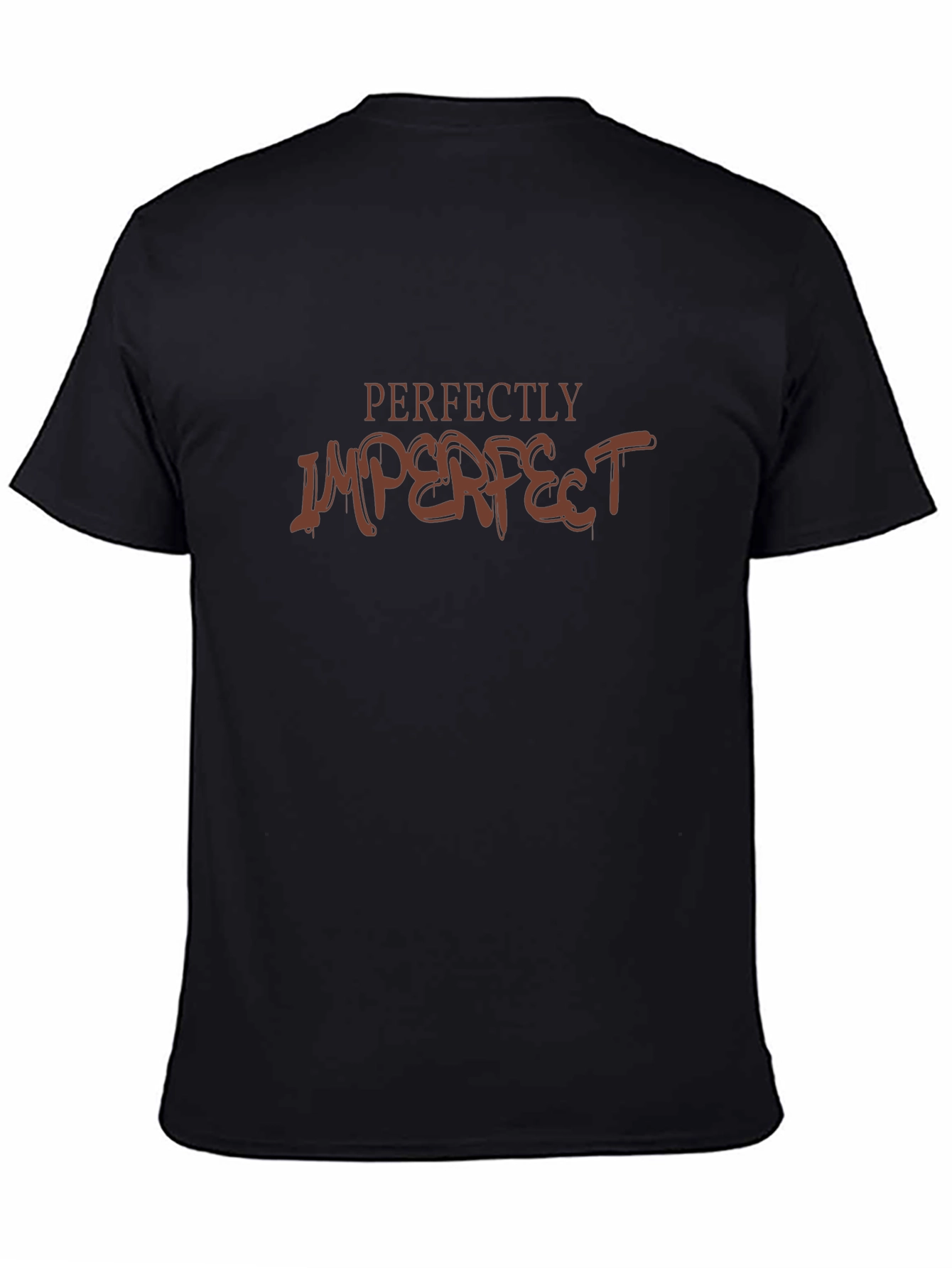 Perfectly Imperfect Graphic Tee - Black Cotton Casual