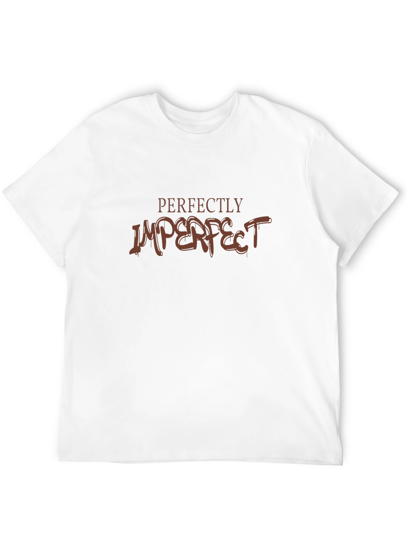 Perfectly Imperfect Graphic Tee - Black Cotton Casual