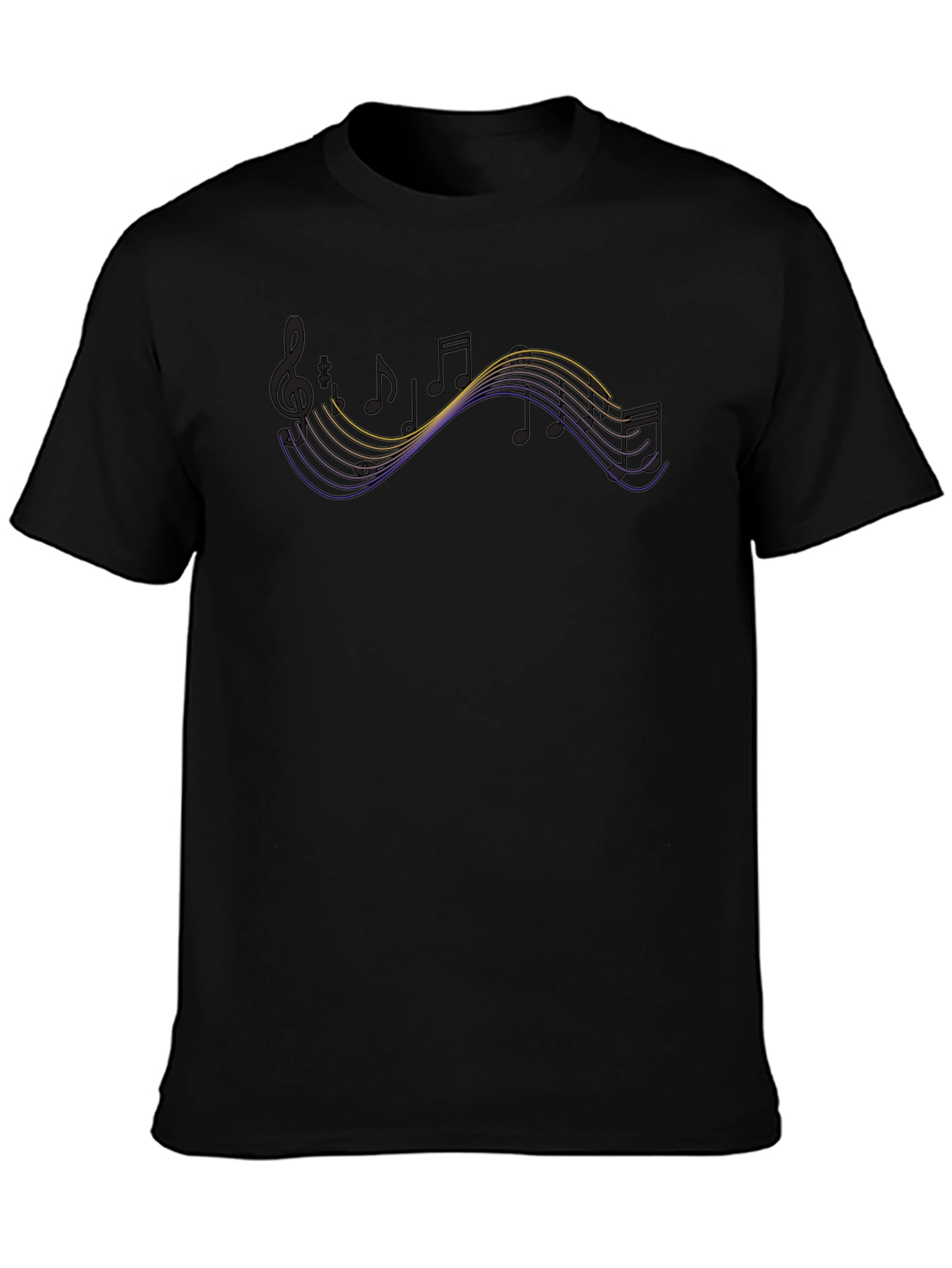 Musical Notes Graphic Tee - Black